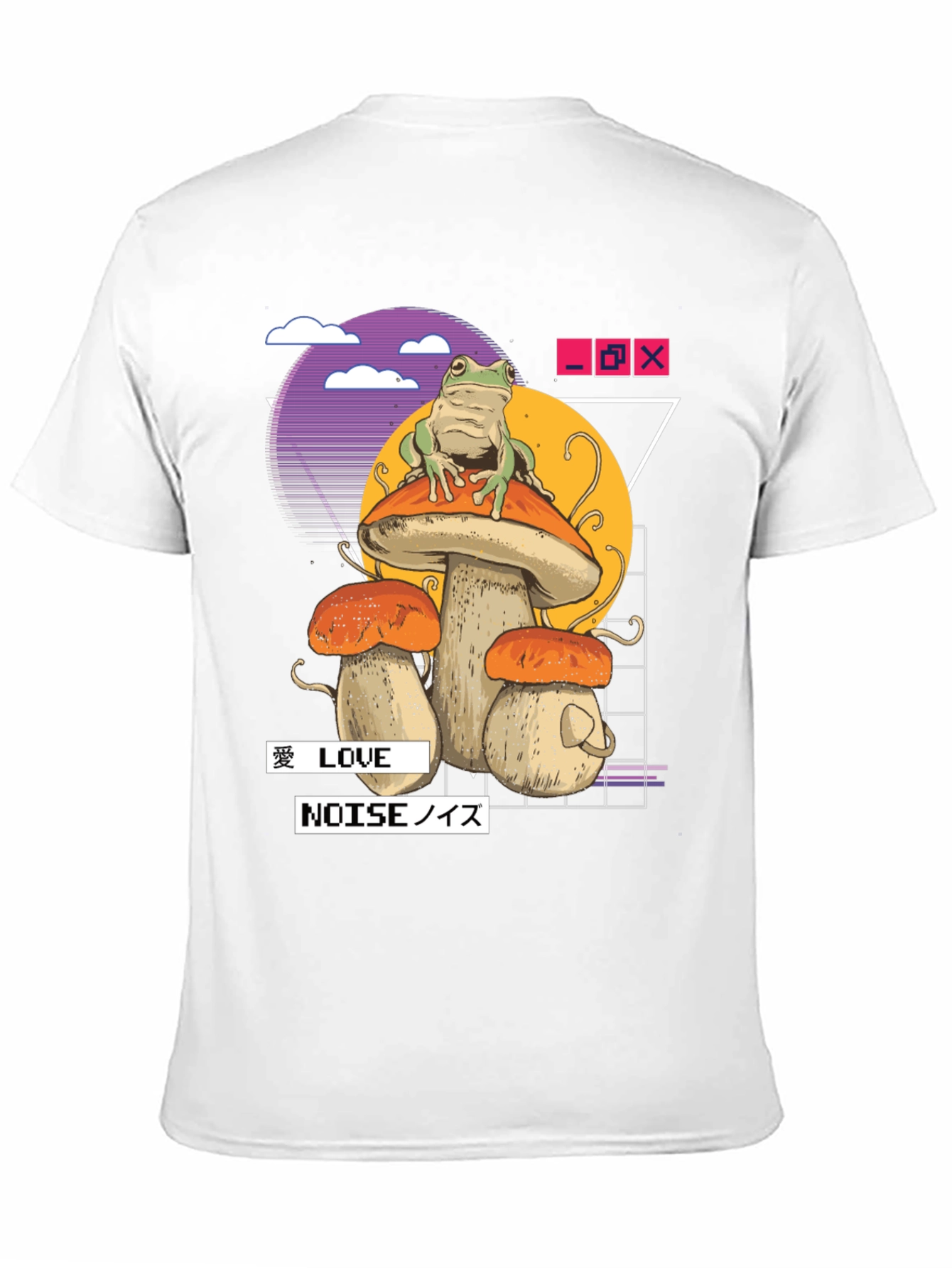 Frog on Mushroom T-Shirt - Vaporwave Aesthetic
