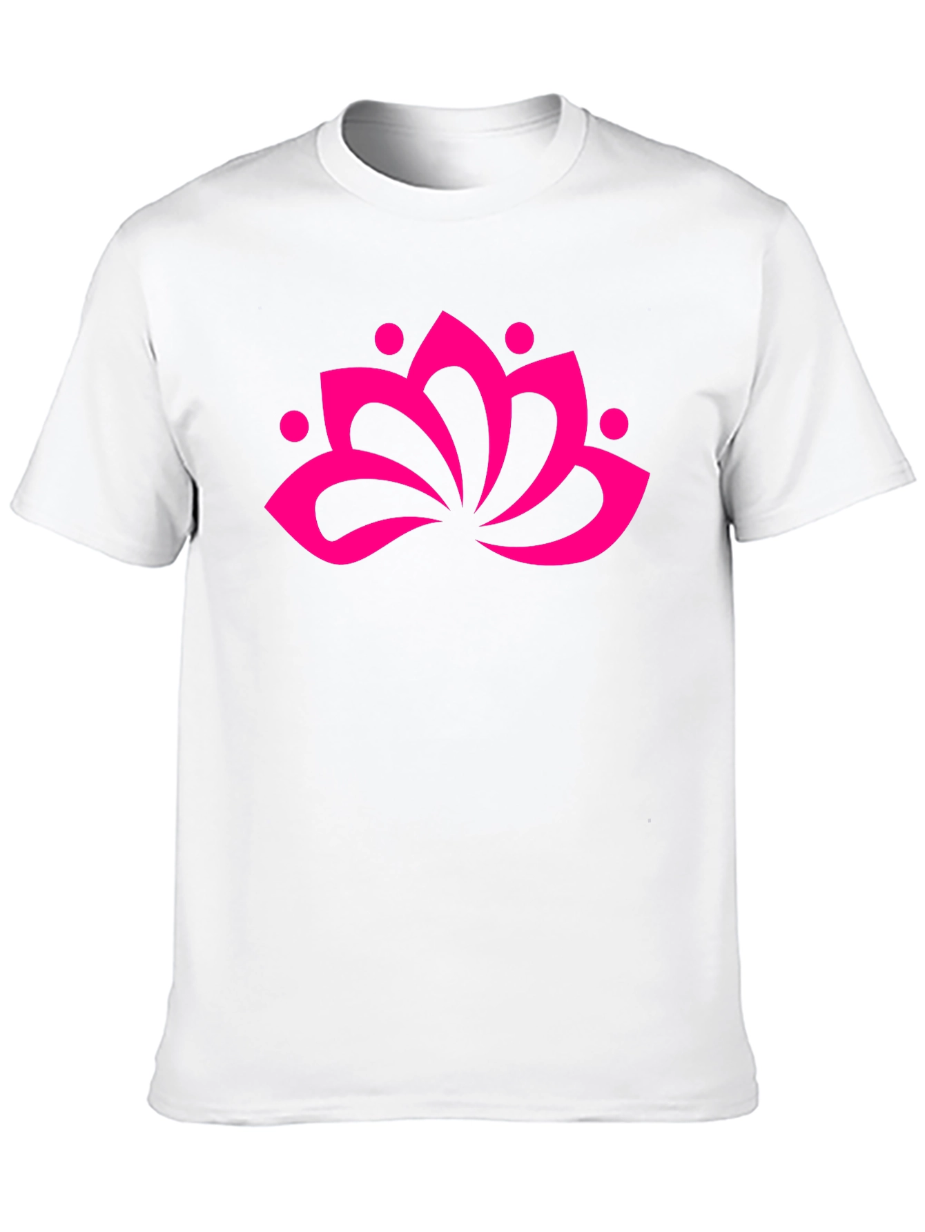 Black T-Shirt with Pink Lotus Flower Graphic