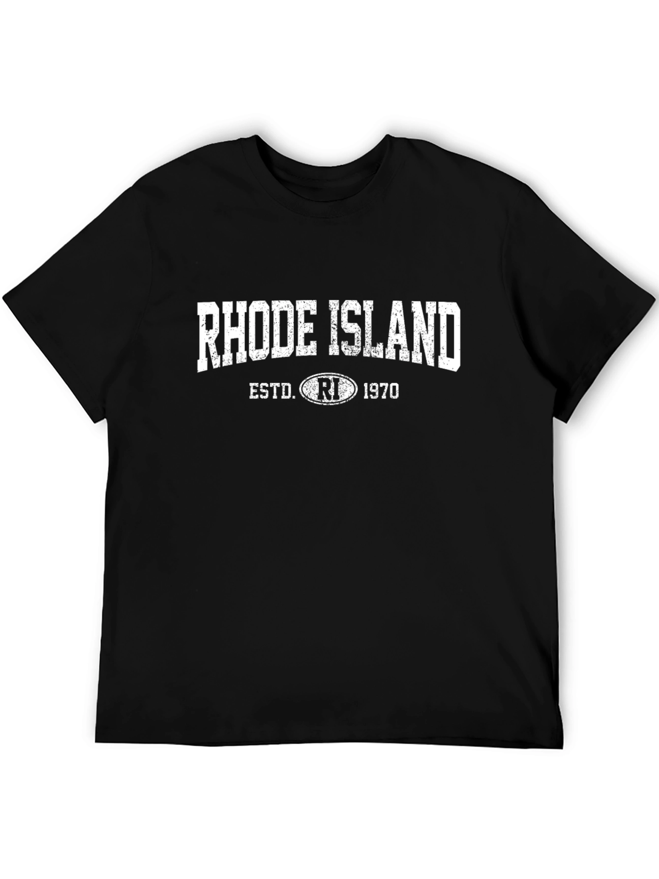 Rhode Island Est. 1970 Black Graphic T-Shirt
