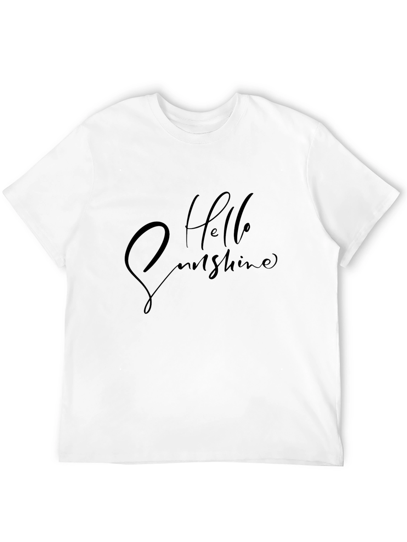 Hello Sunshine Graphic Print Black T-Shirt