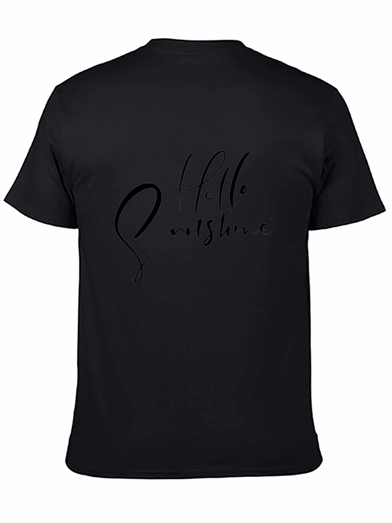Hello Sunshine Graphic Print Black T-Shirt