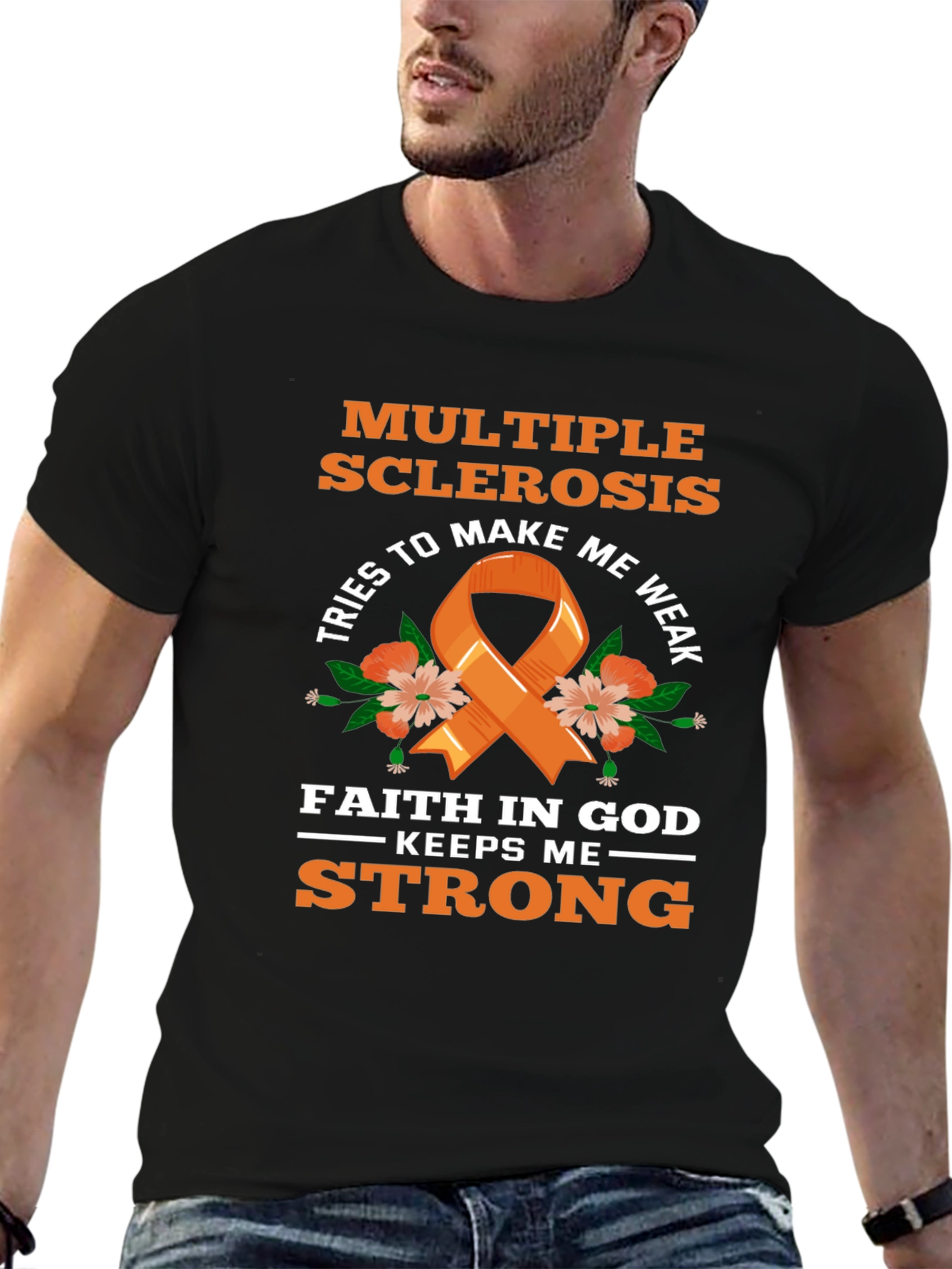 Multiple Sclerosis Awareness T-Shirt Faith Over Weakness