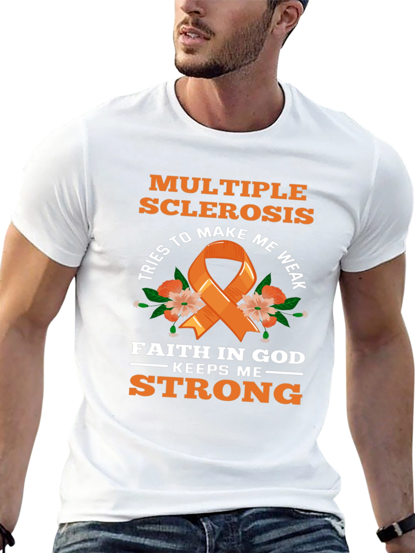 Multiple Sclerosis Awareness T-Shirt Faith Over Weakness
