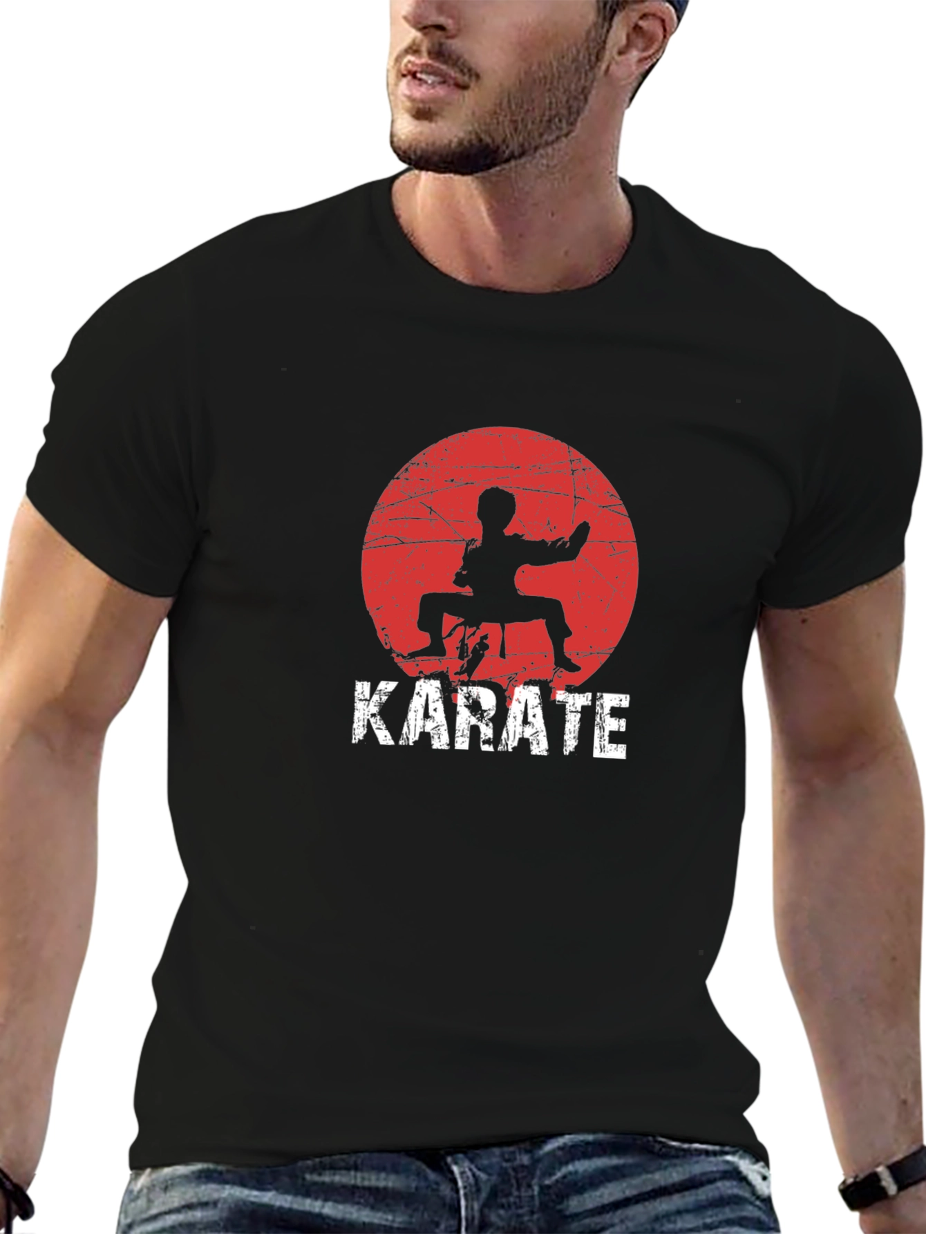 Karate Silhouette Graphic T-Shirt