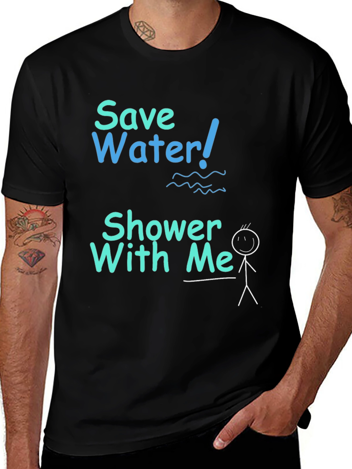 Save Water Shower With Me T-Shirt Funny Graphic Tee