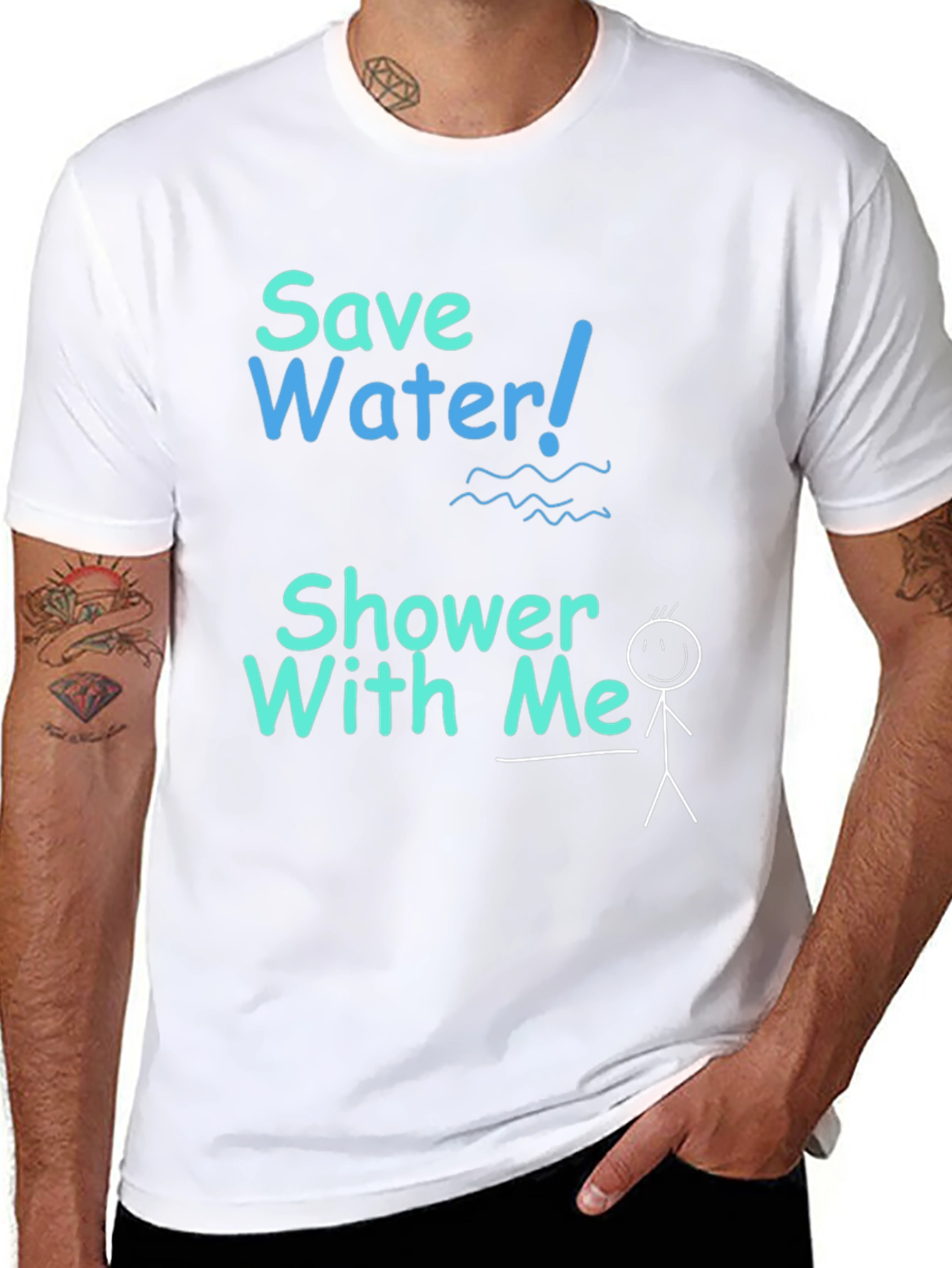 Save Water Shower With Me T-Shirt Funny Graphic Tee