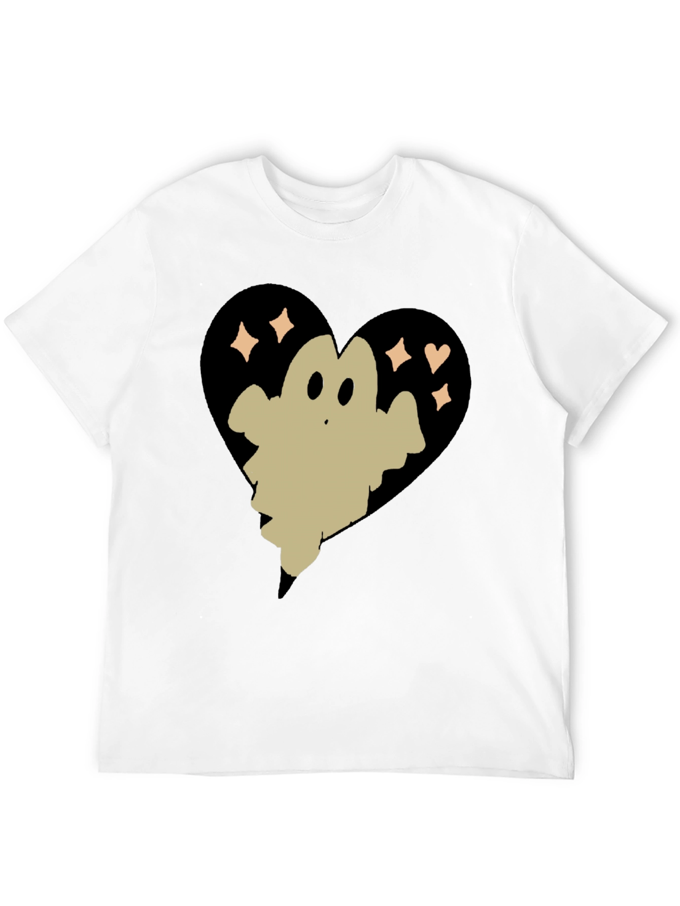 Ghost Heart Graphic Tee - Spooky Cute T-Shirt