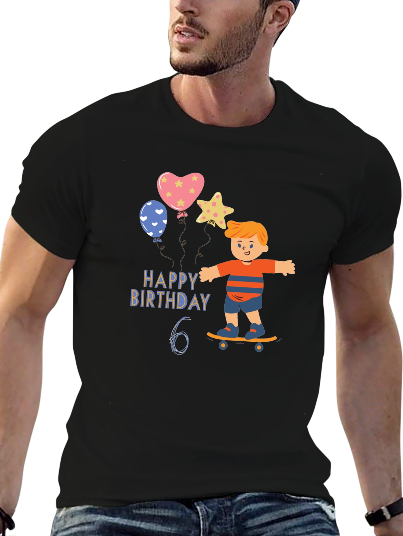 Happy 6th Birthday Skateboard T-Shirt