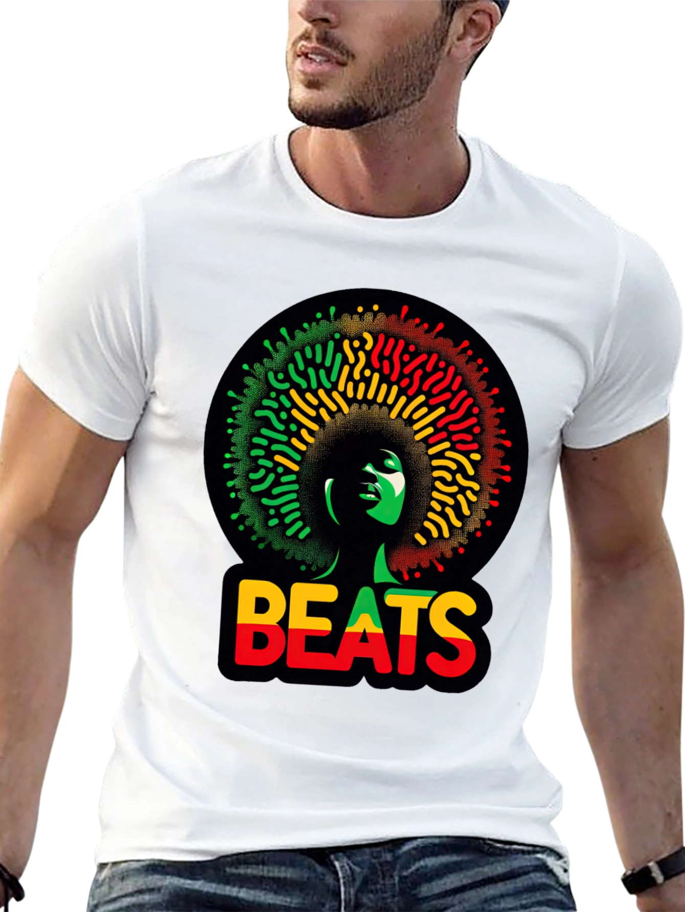 Rasta Beats T-Shirt - Afrocentric Design