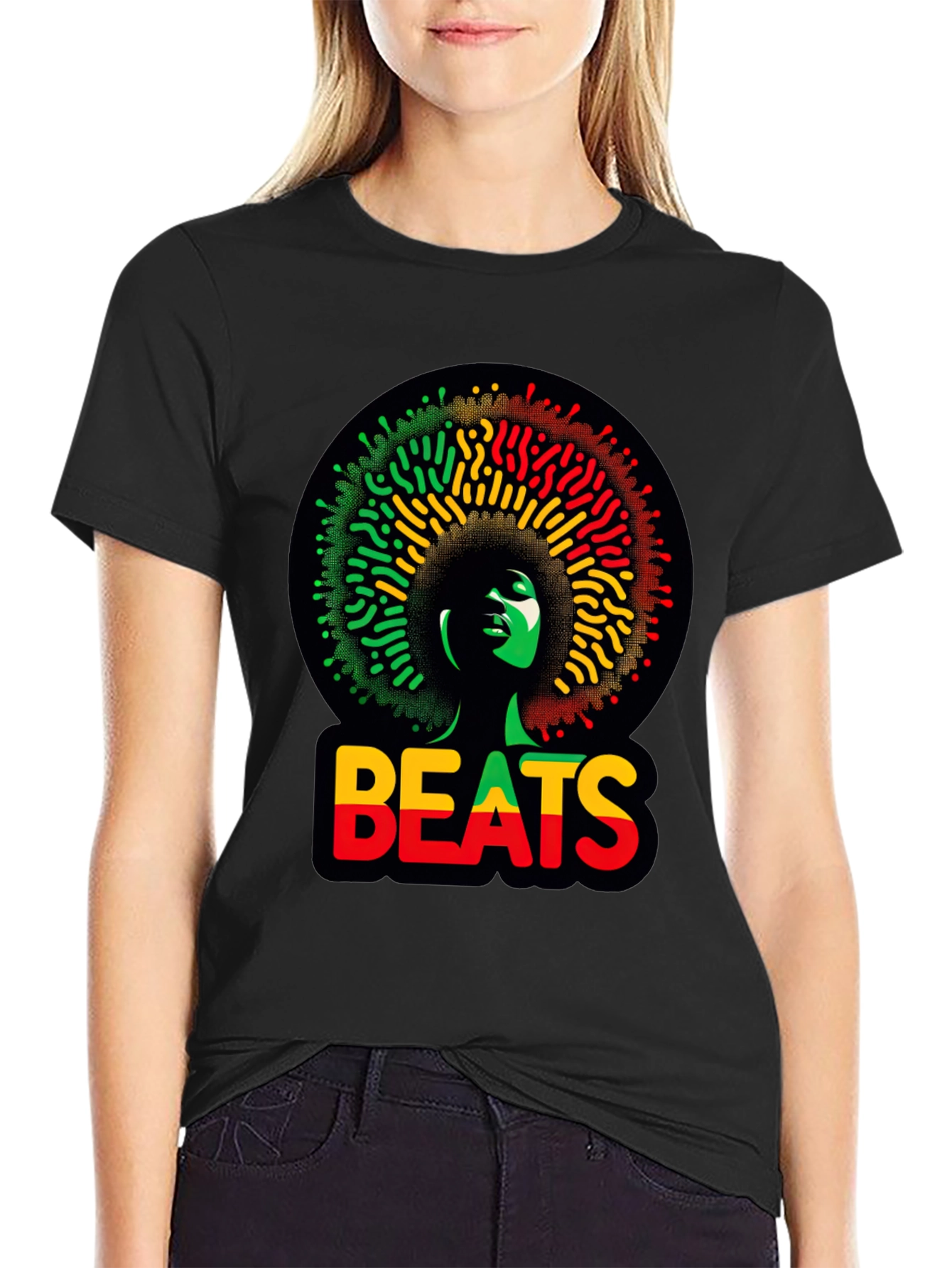 Rasta Beats T-Shirt - Afrocentric Design