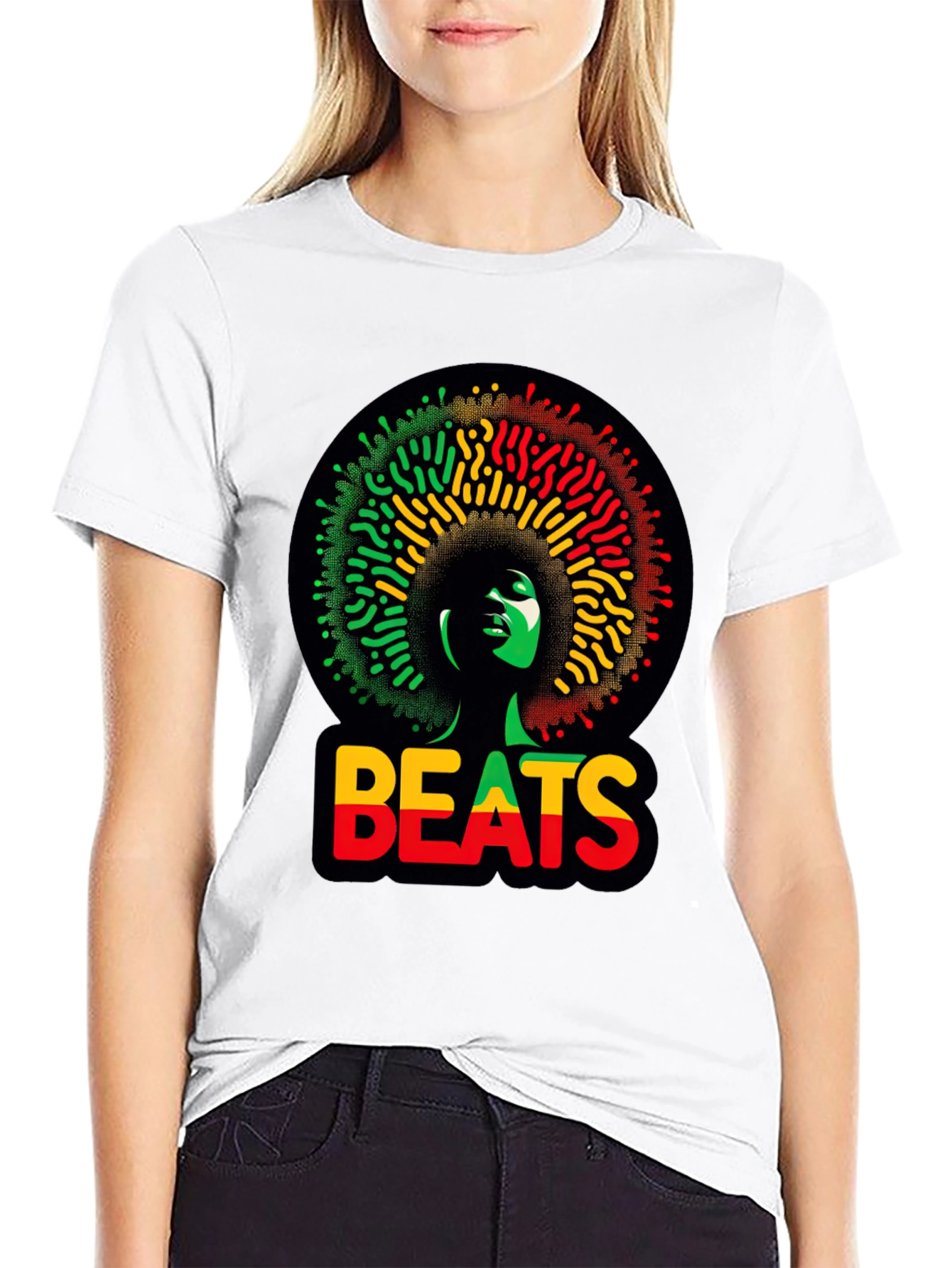 Rasta Beats T-Shirt - Afrocentric Design