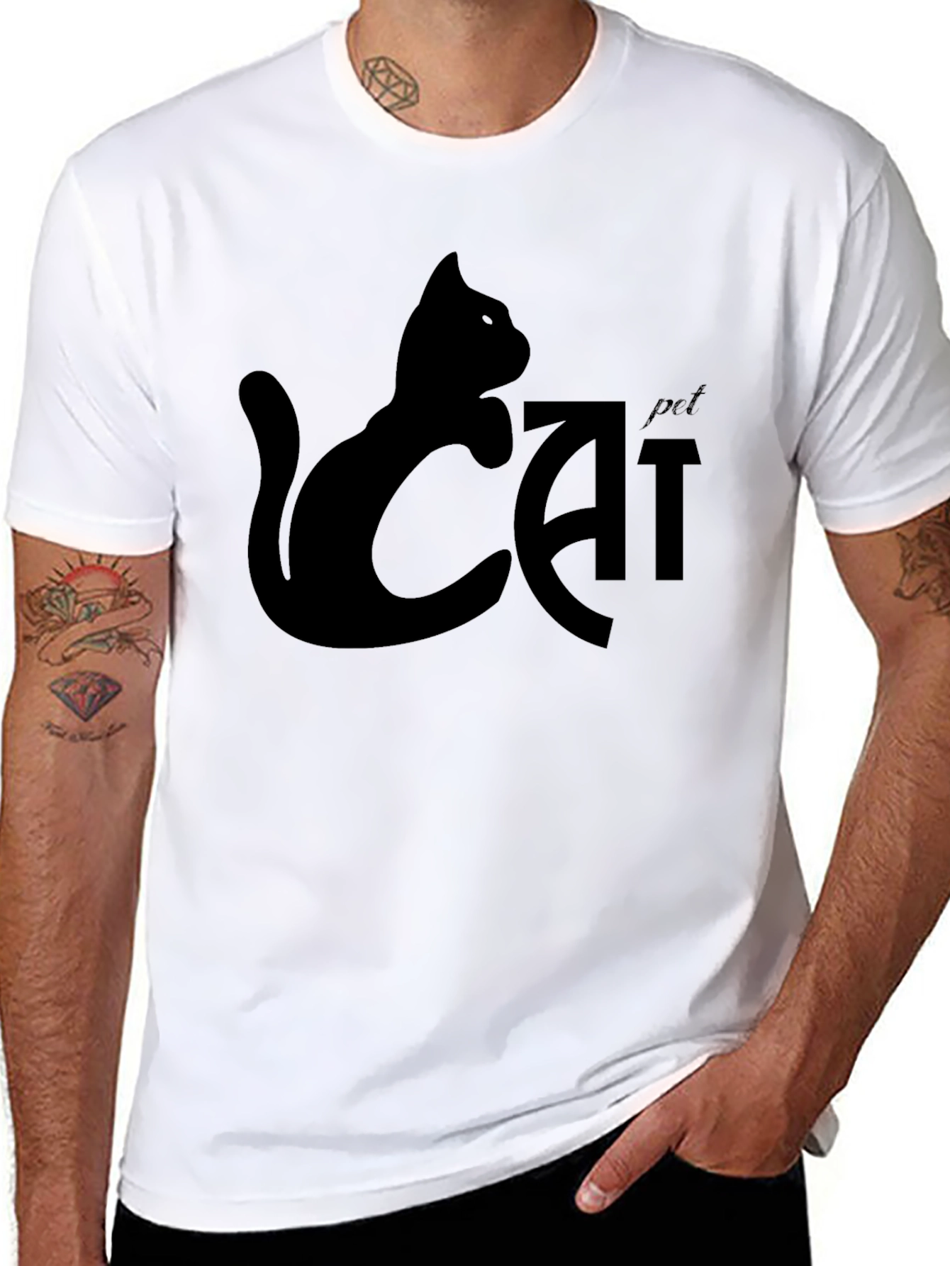 Cool Cat Pet T-Shirt - Black Tee