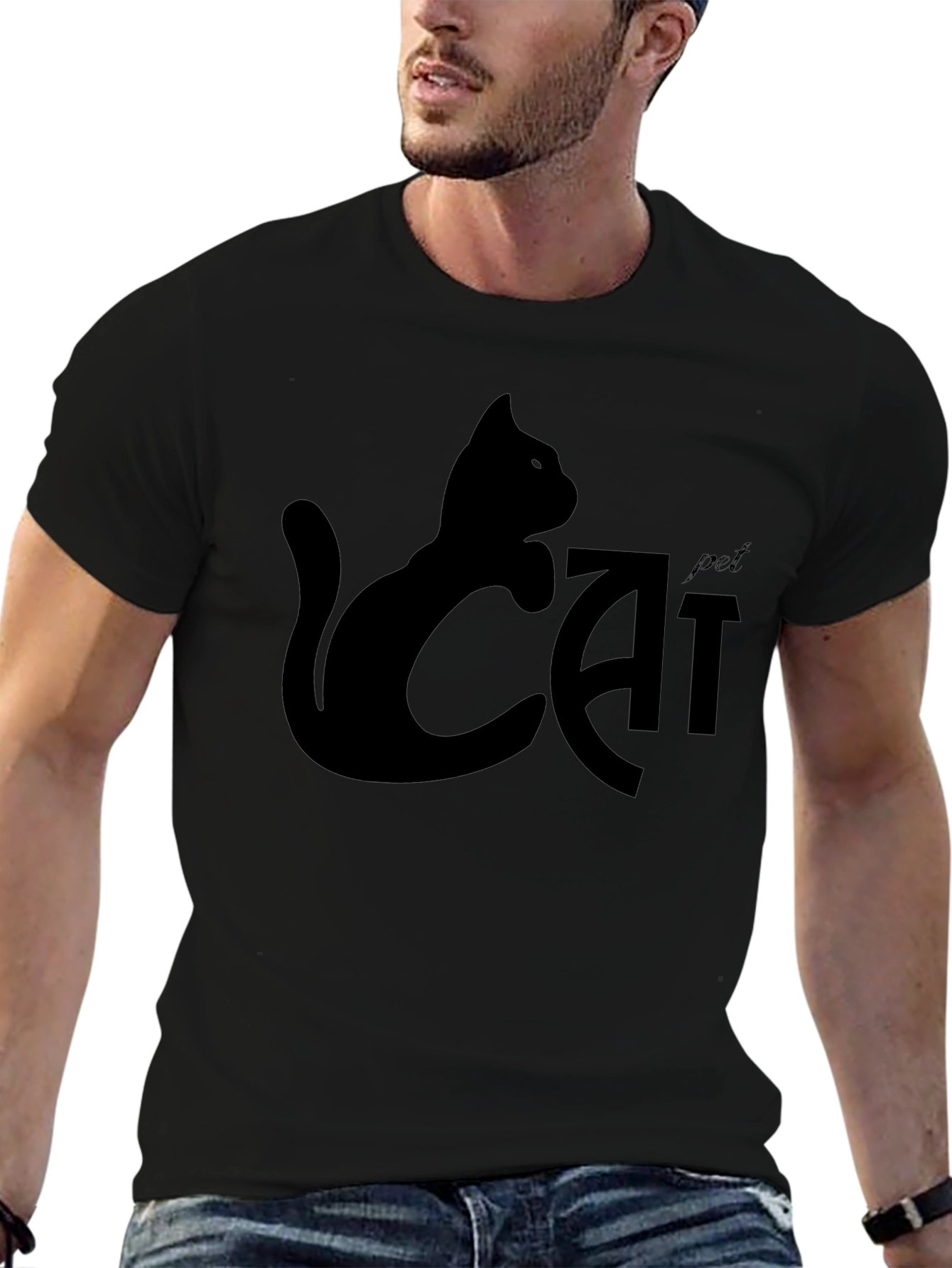 Cool Cat Pet T-Shirt - Black Tee