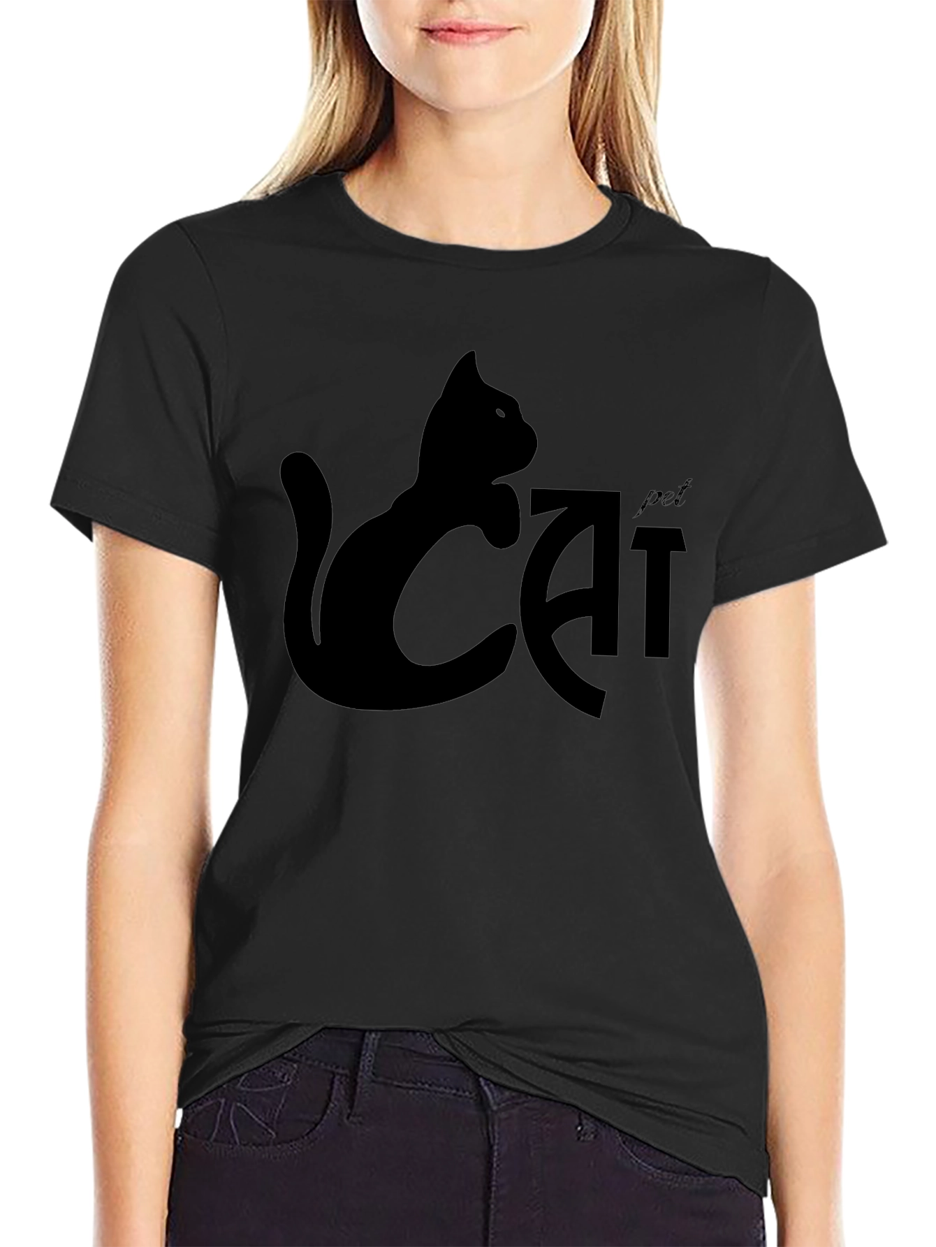 Cool Cat Pet T-Shirt - Black Tee