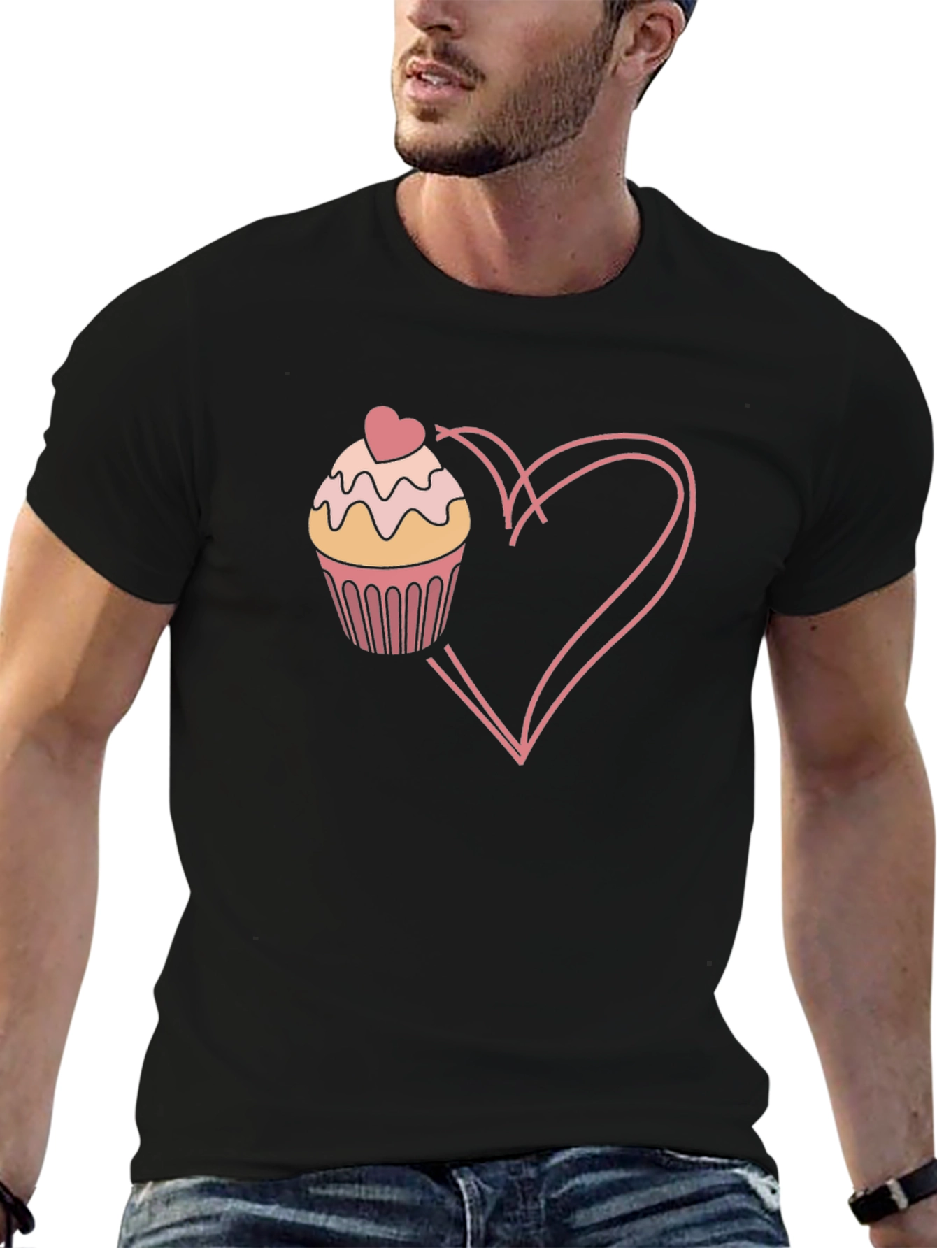 Cupcake Heart Graphic T-Shirt