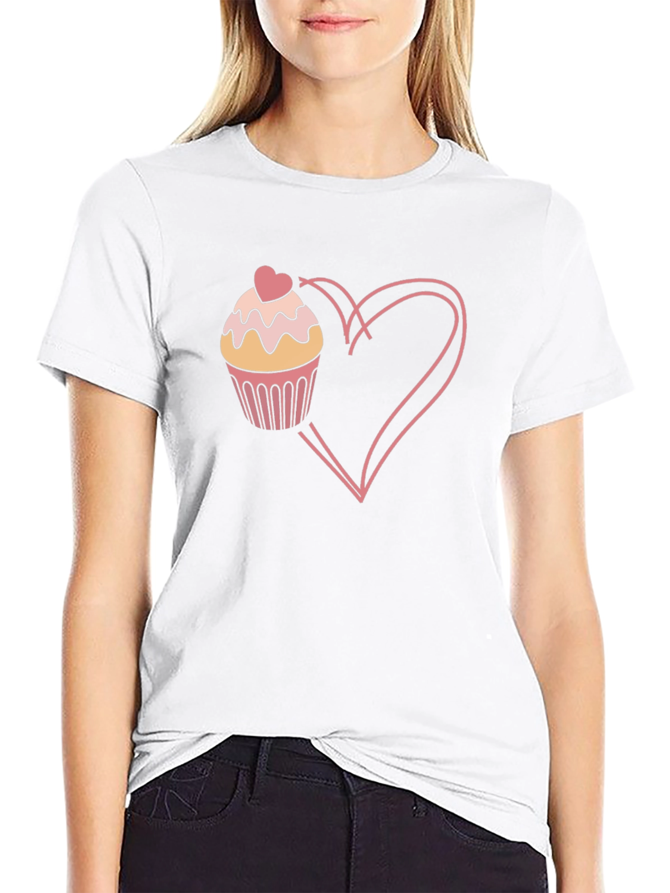 Cupcake Heart Graphic T-Shirt