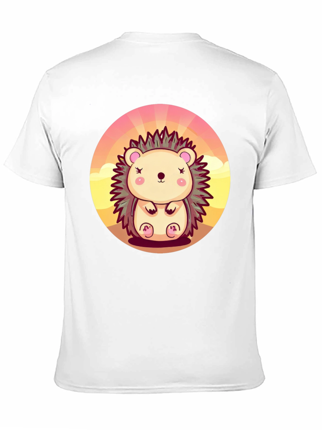 Cute Hedgehog Graphic Tee - Unisex Black T-Shirt