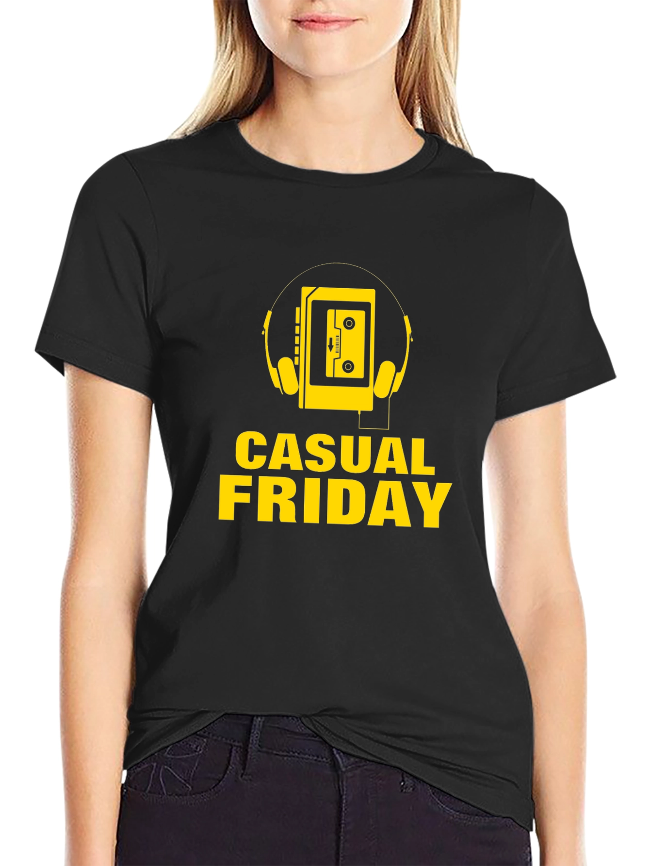 Casual Friday Graphic T-Shirt - Retro Walkman Design