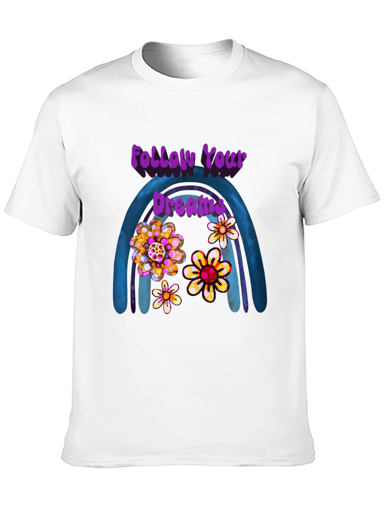Follow Your Dreams Floral Rainbow Tee