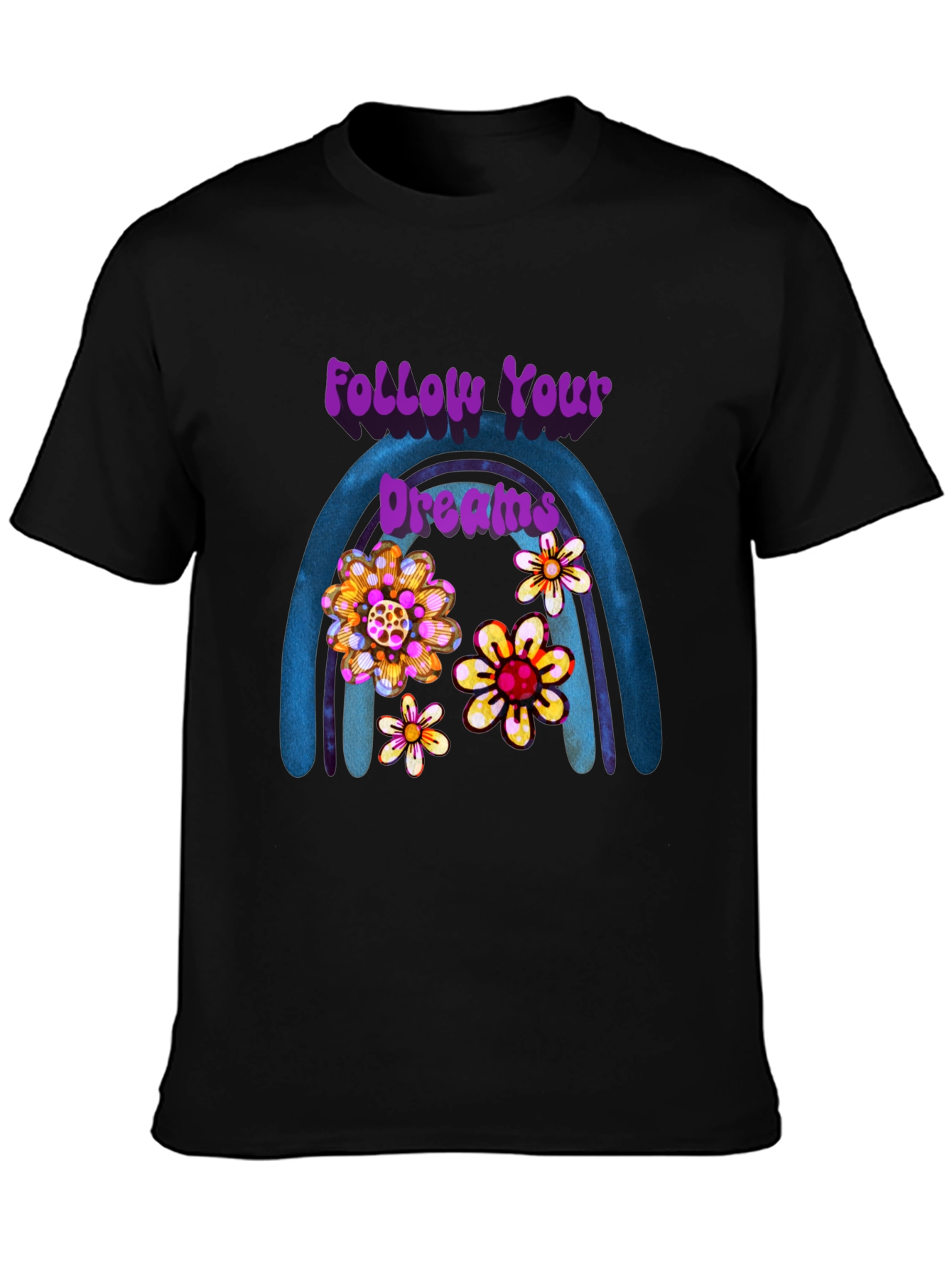 Follow Your Dreams Floral Rainbow Tee