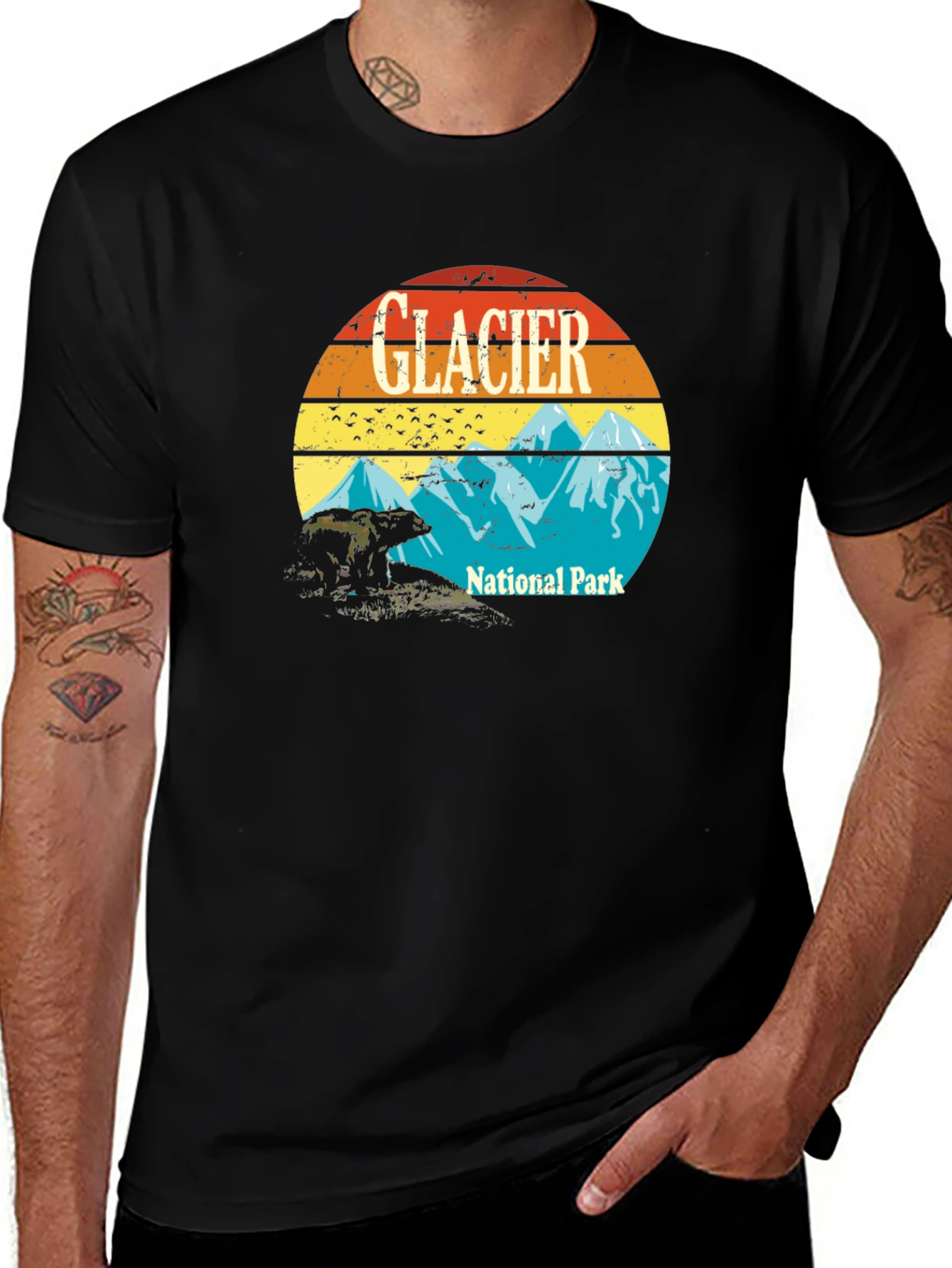 Glacier National Park T-Shirt - Retro Graphic Tee