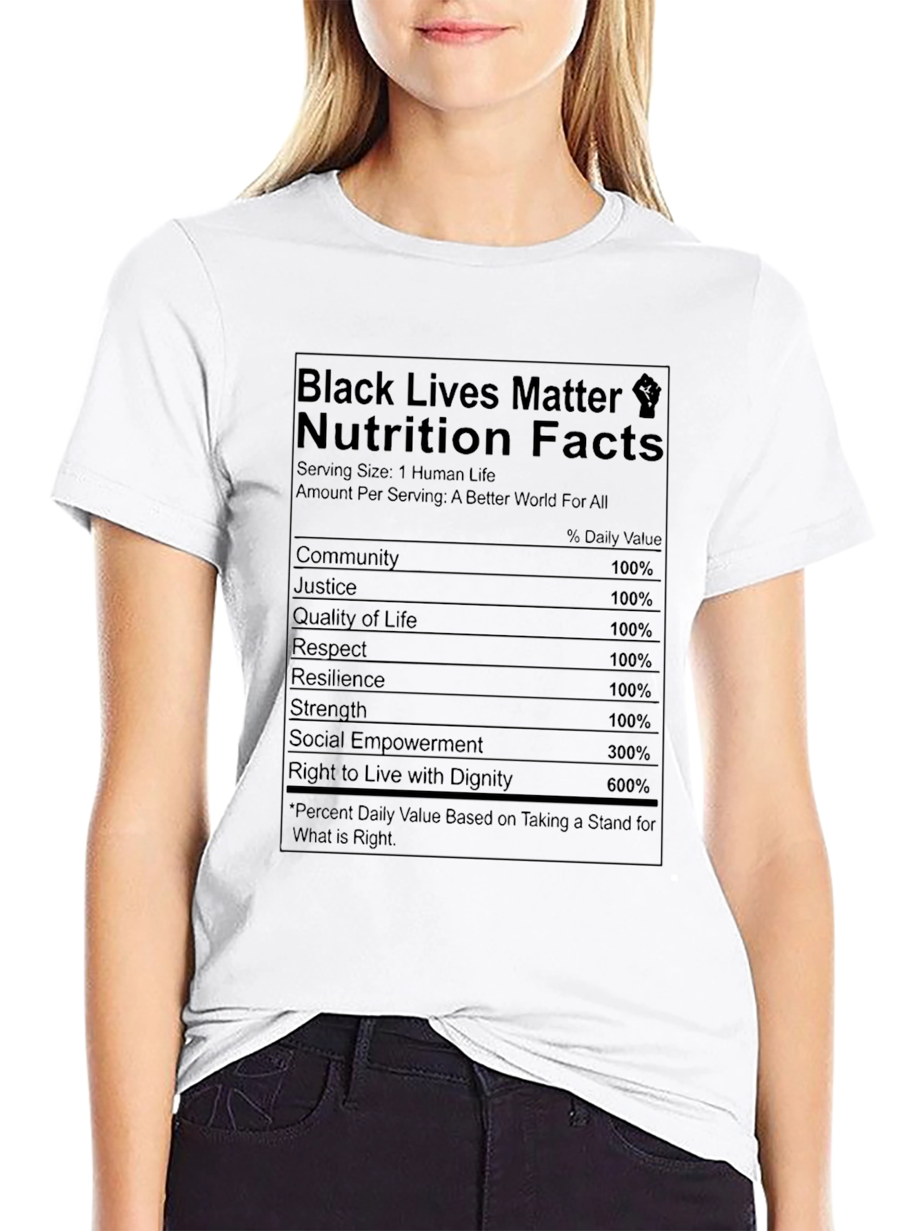 BLM Nutrition Facts T-Shirt - Black Lives Matter
