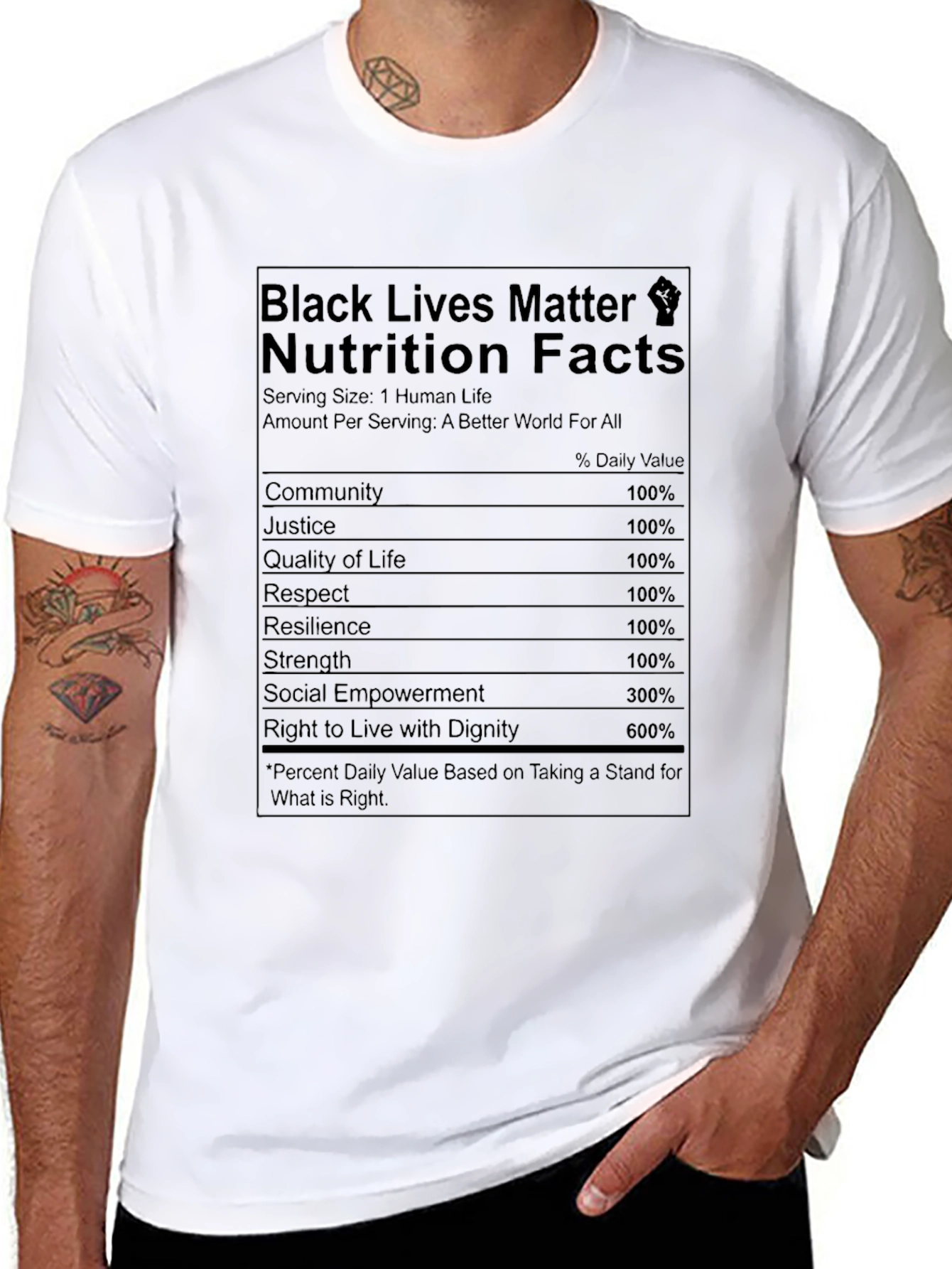 BLM Nutrition Facts T-Shirt - Black Lives Matter