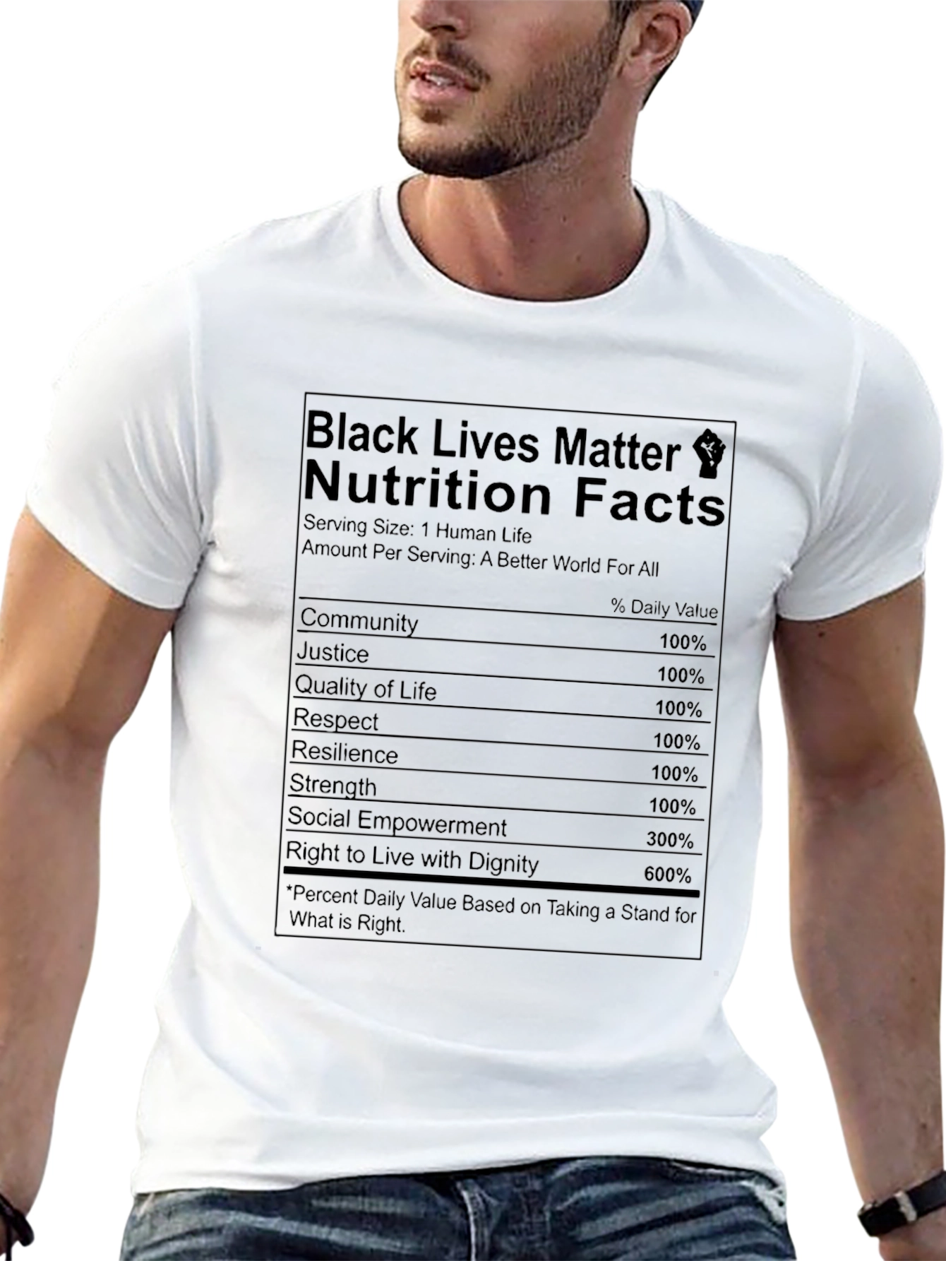 BLM Nutrition Facts T-Shirt - Black Lives Matter
