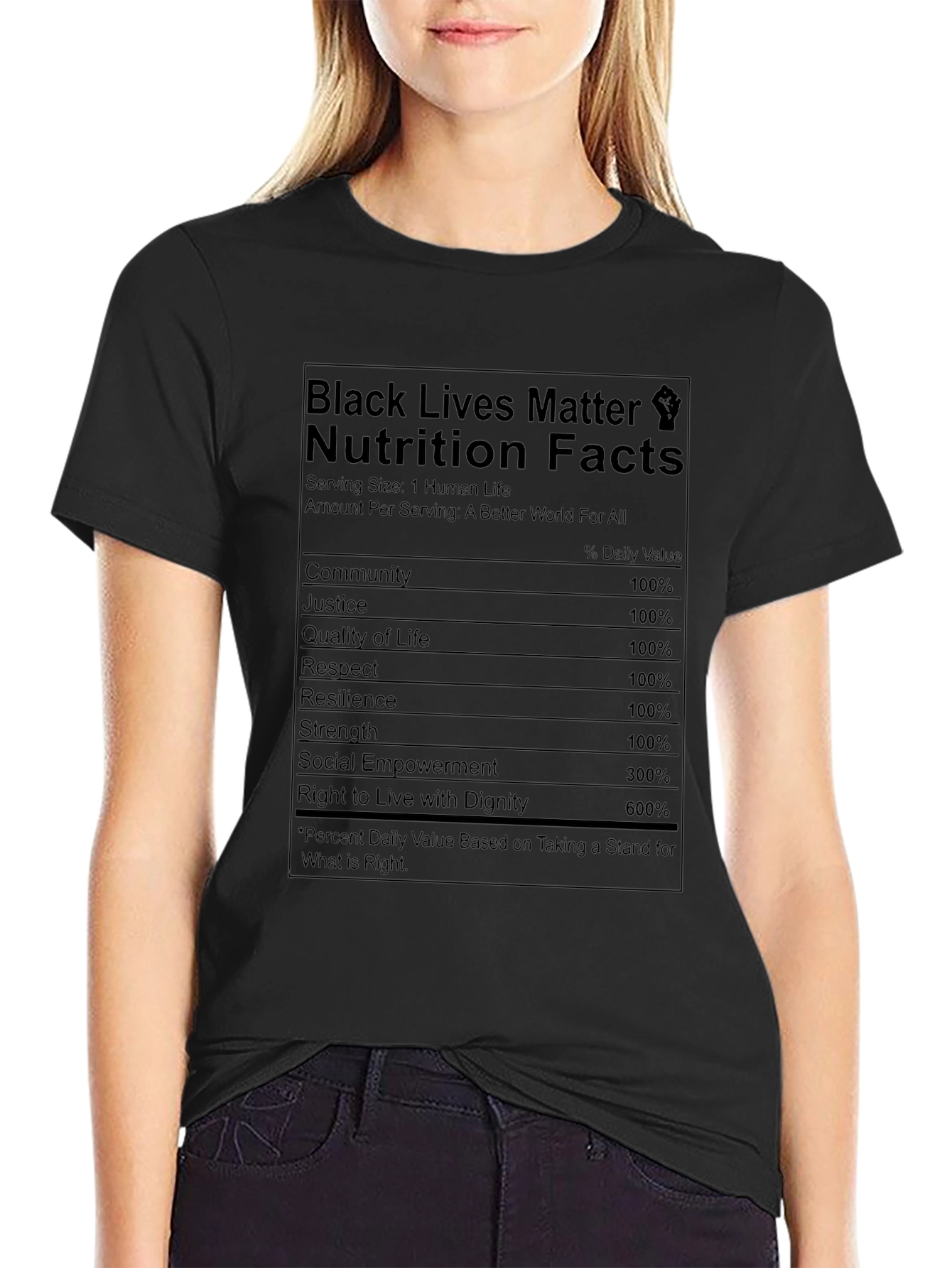 BLM Nutrition Facts T-Shirt - Black Lives Matter