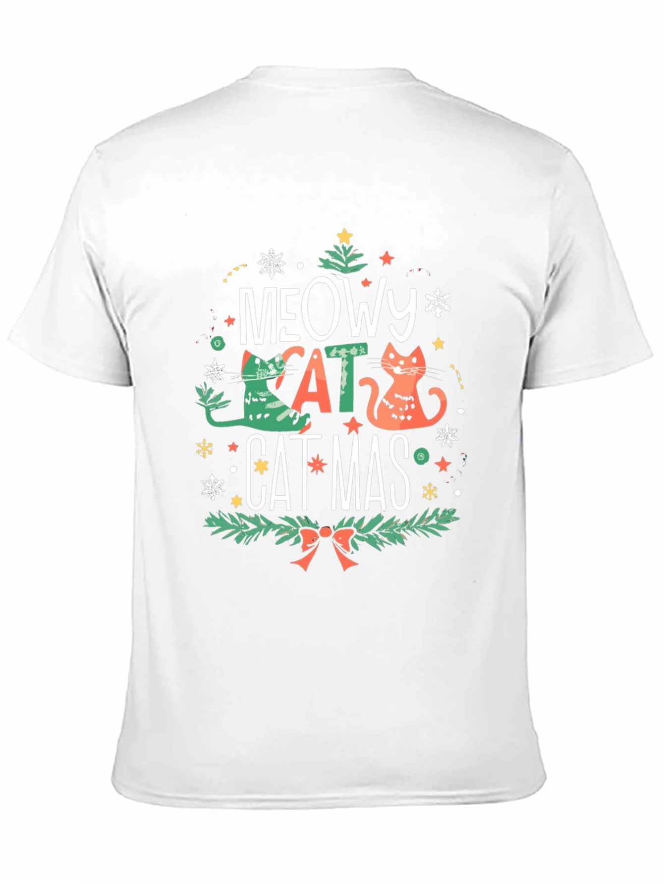 Meowy Catmas T-Shirt - Holiday Cat Design