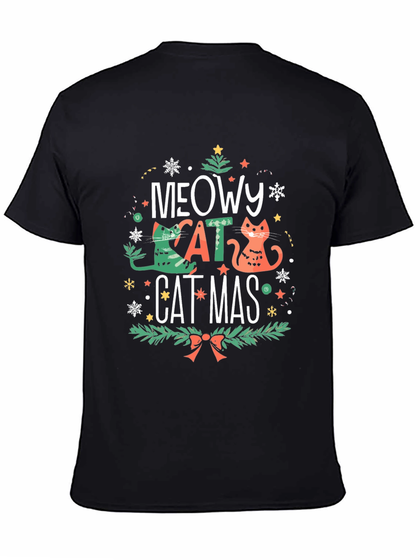 Meowy Catmas T-Shirt - Holiday Cat Design
