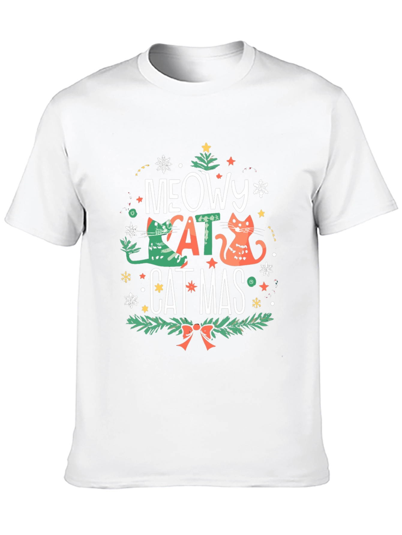 Meowy Catmas T-Shirt - Holiday Cat Design