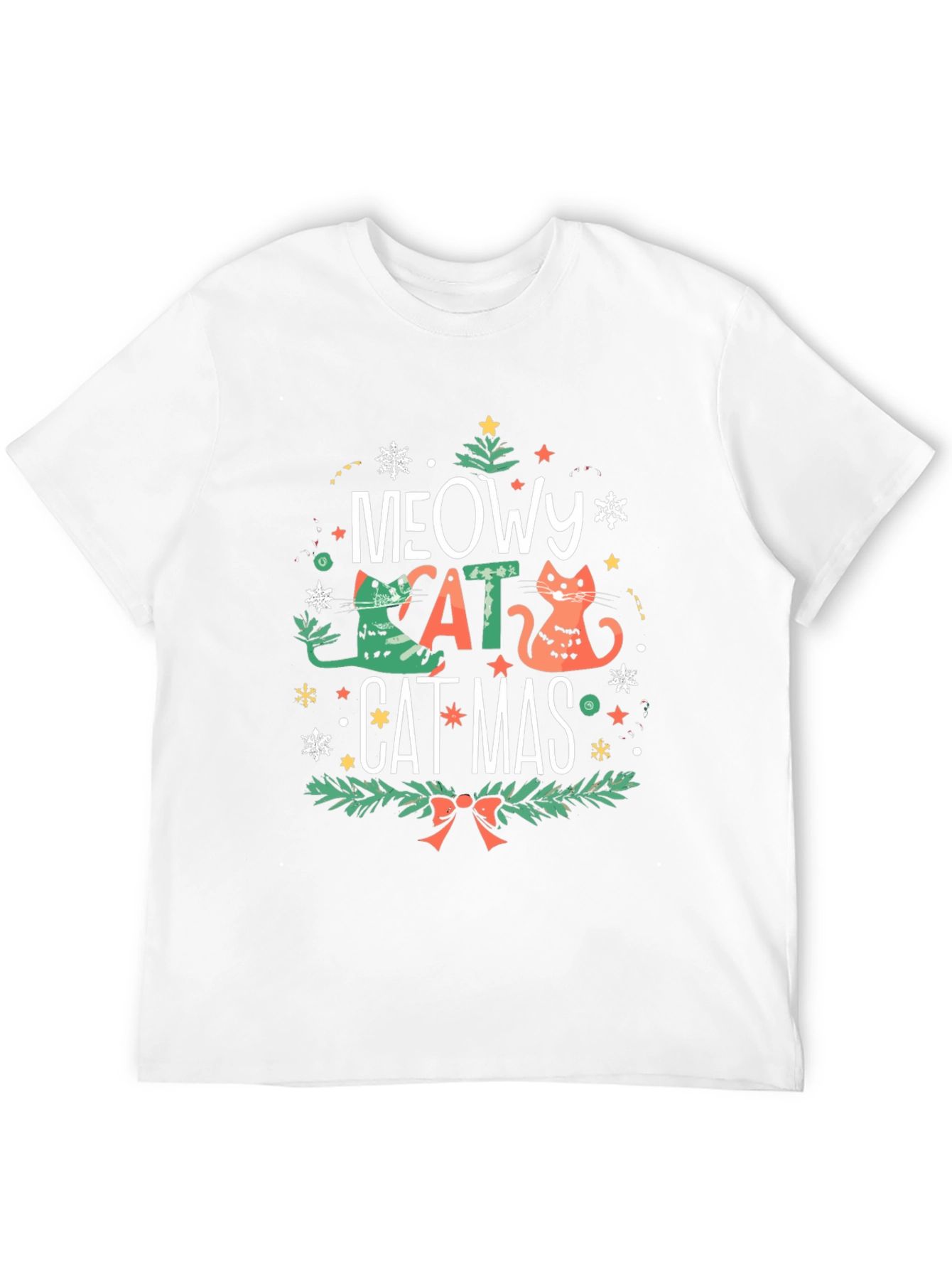 Meowy Catmas T-Shirt - Holiday Cat Design
