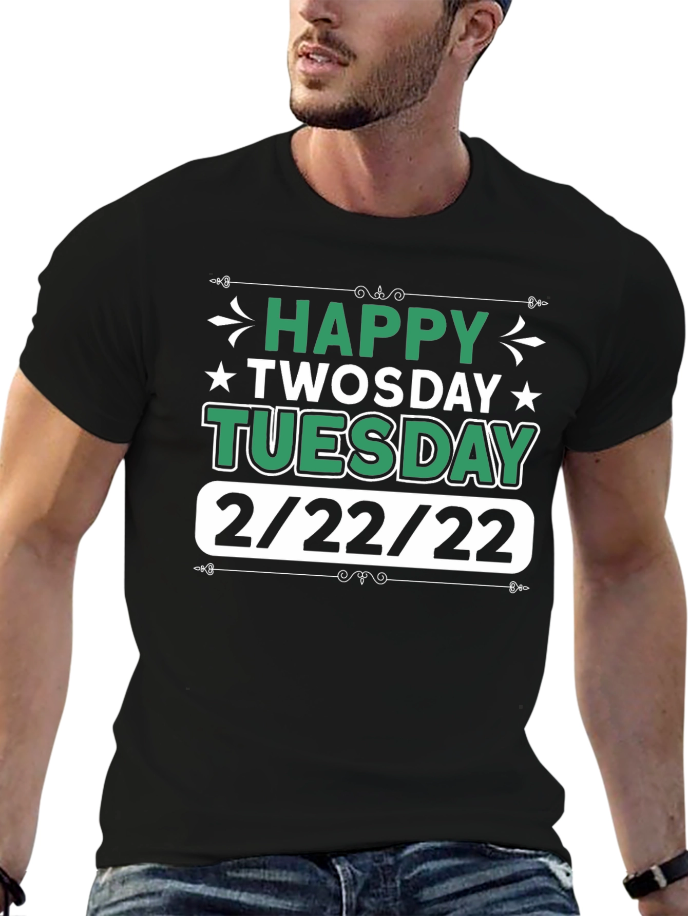 Happy Twosday Tuesday 2/22/22 Black Graphic T-Shirt