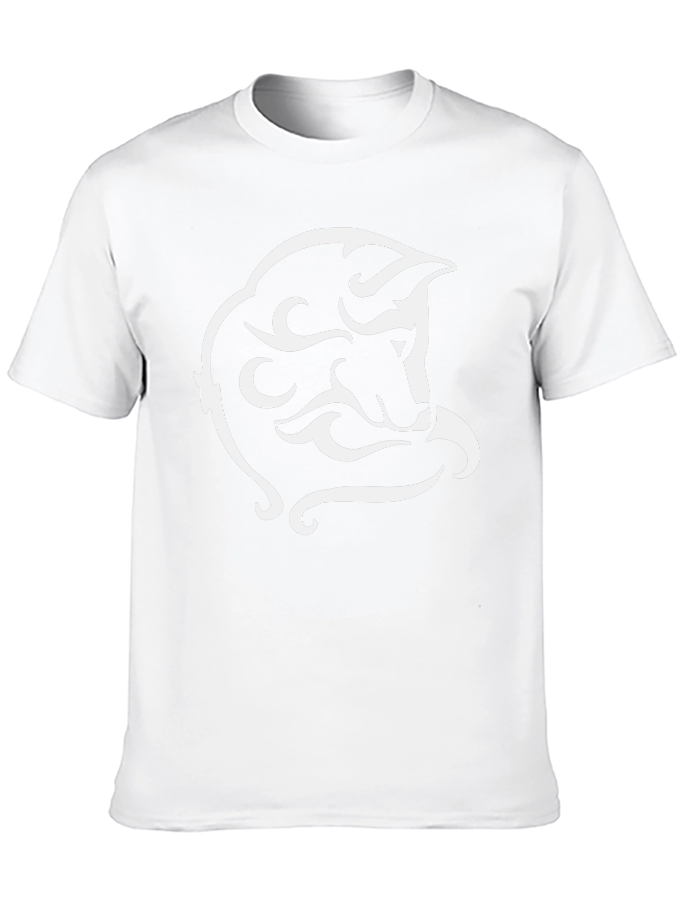 Tribal Wolf Graphic Tee - Black Cotton Blend