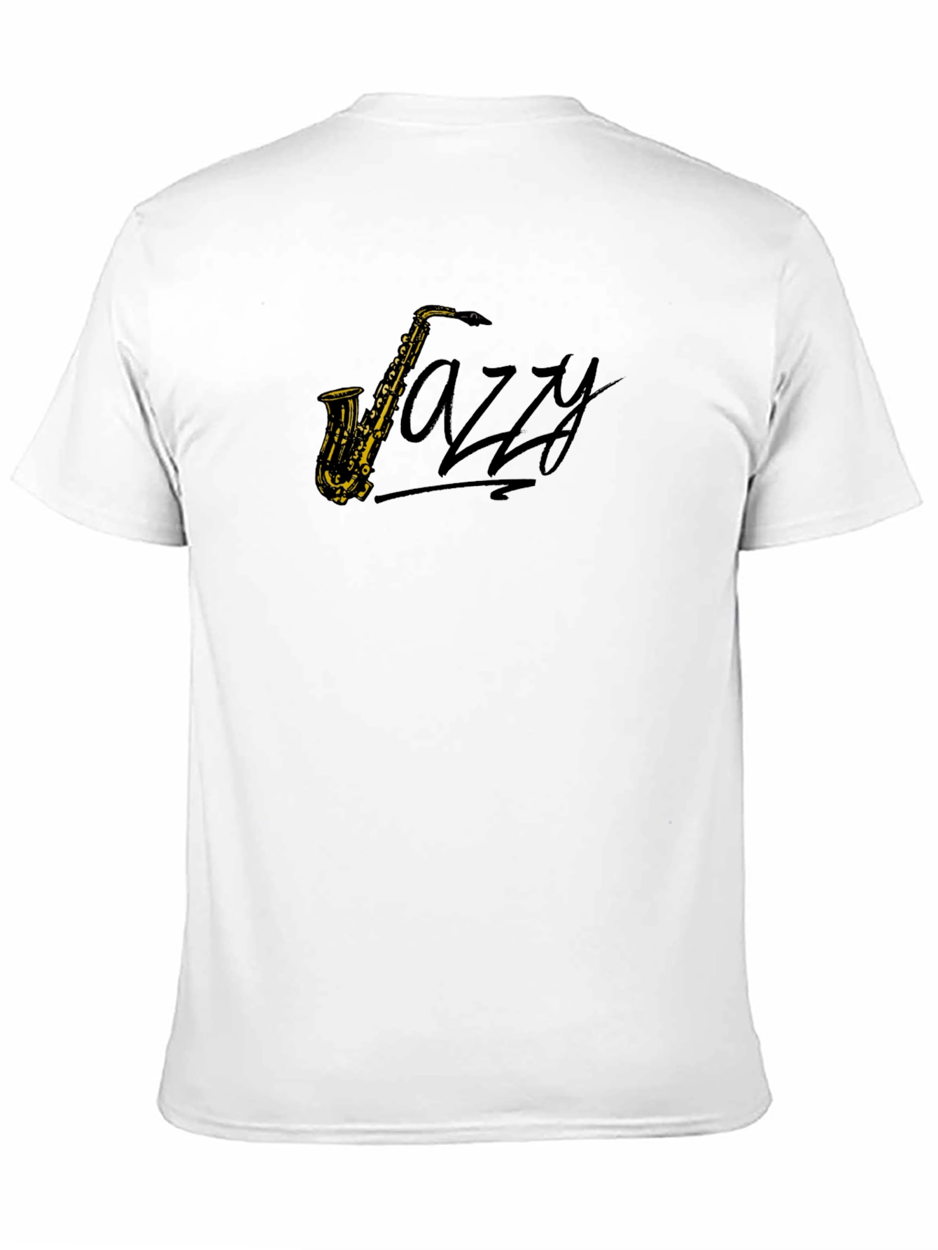 Jazz Saxophone Graphic Tee - Black Cotton Comfort