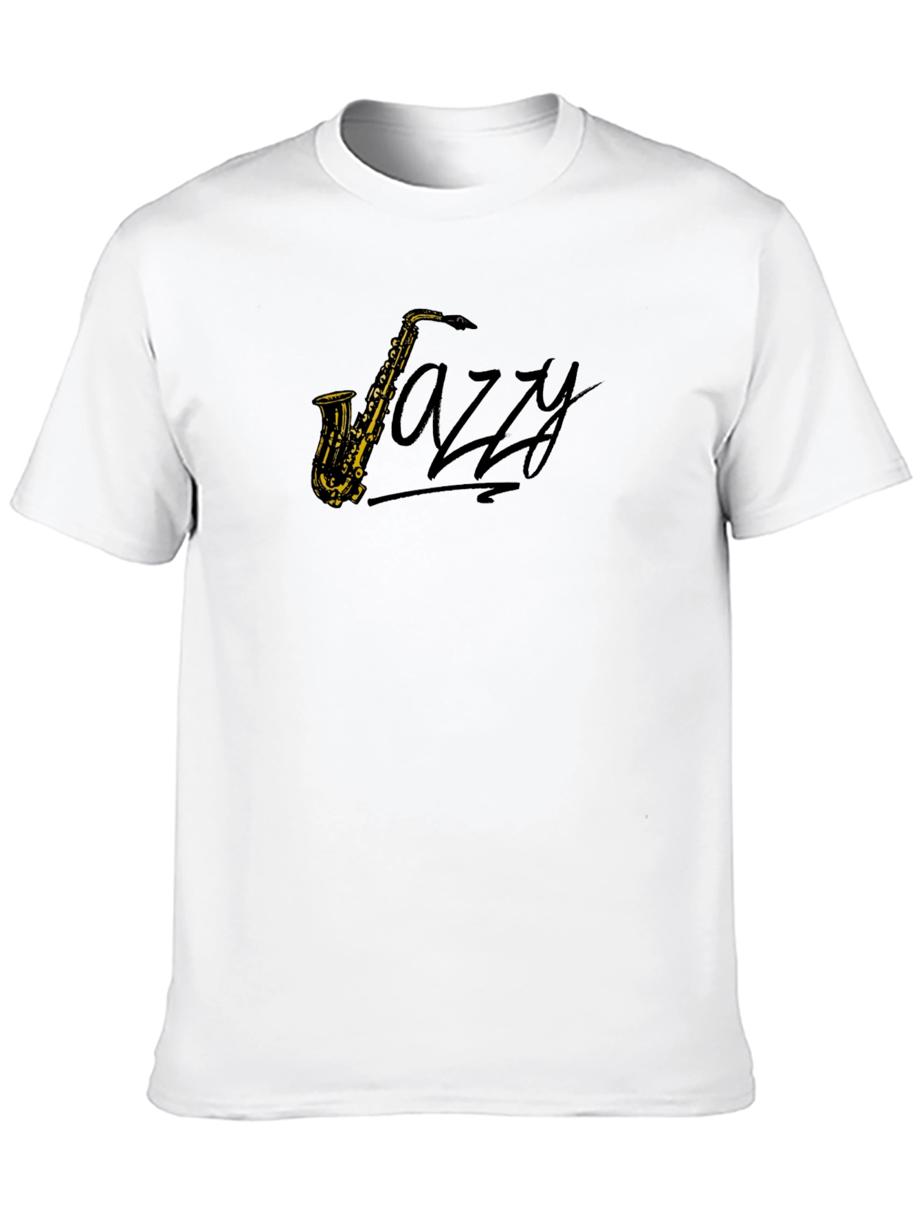 Jazz Saxophone Graphic Tee - Black Cotton Comfort