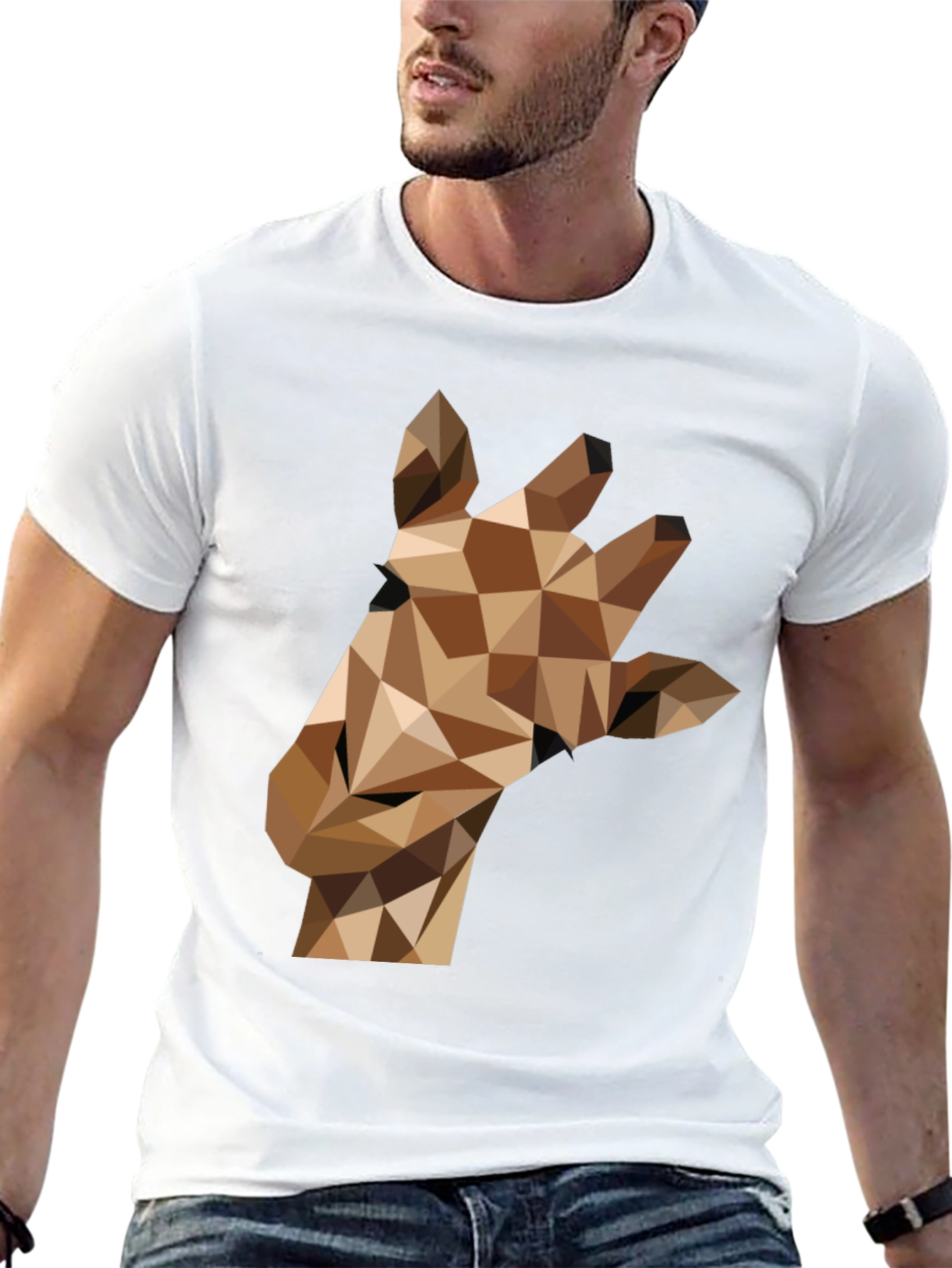 Geometric Giraffe Tee - Modern Animal Print Shirt