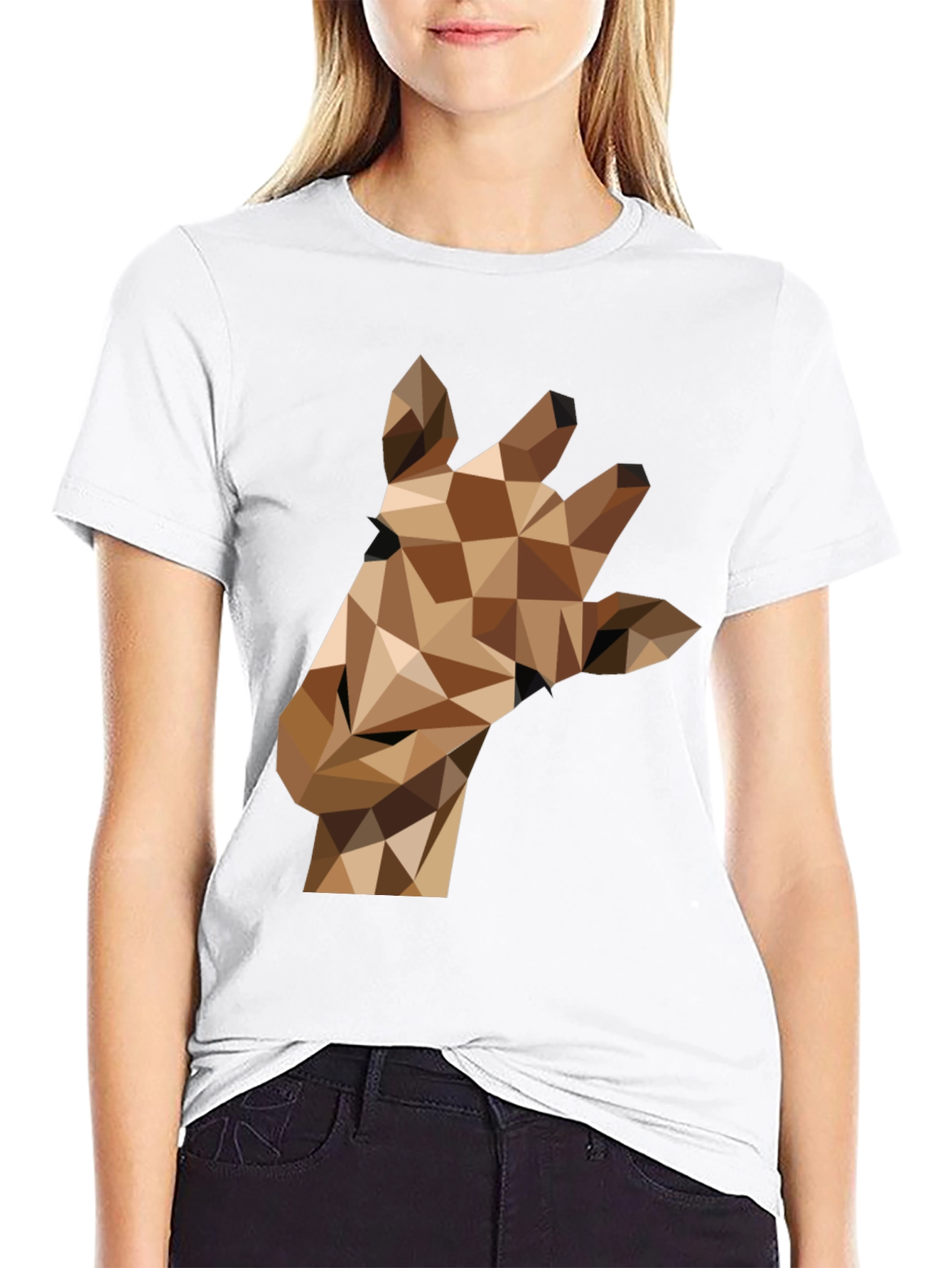 Geometric Giraffe Tee - Modern Animal Print Shirt