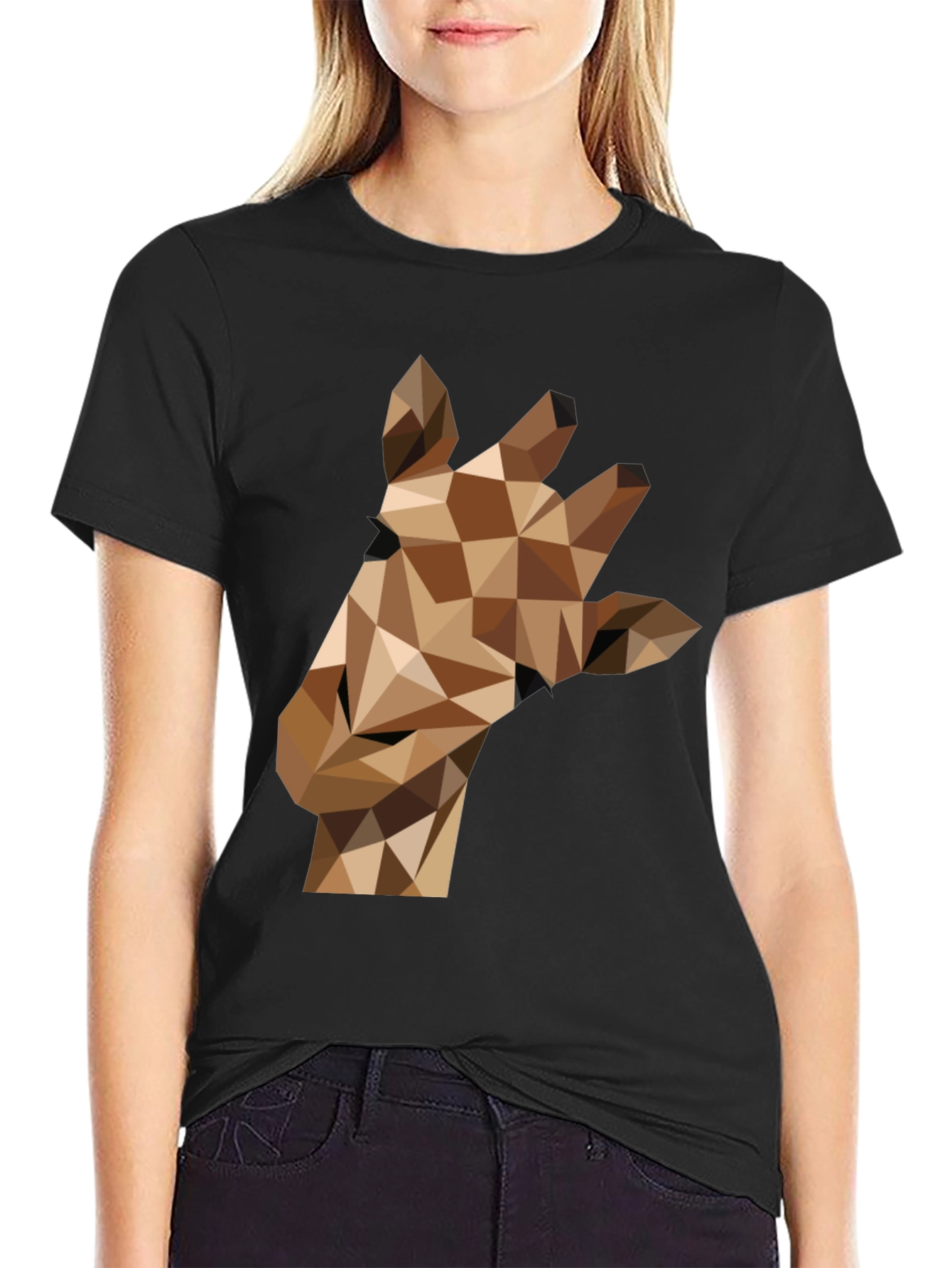 Geometric Giraffe Tee - Modern Animal Print Shirt