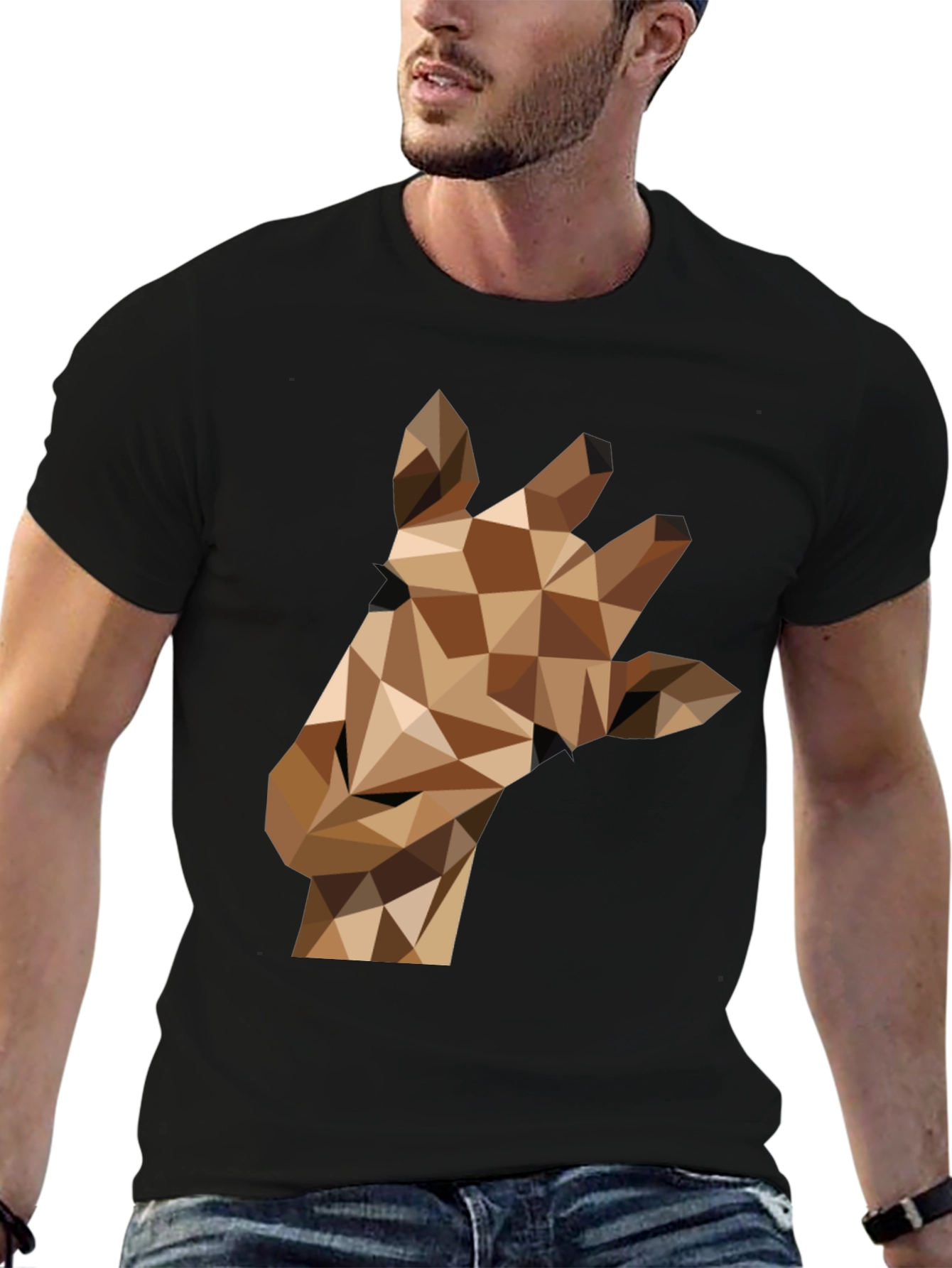 Geometric Giraffe Tee - Modern Animal Print Shirt
