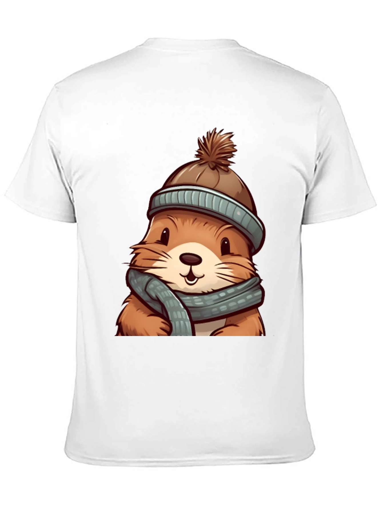 Cute Otter in Winter Gear Graphic Tee