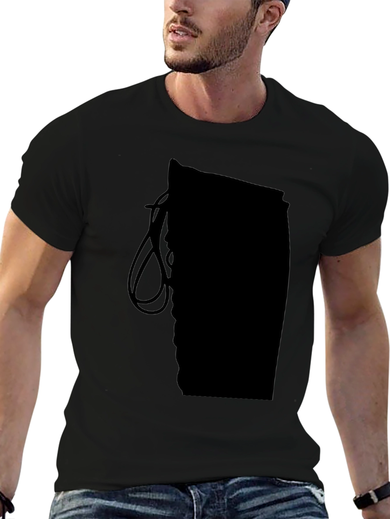 Mens Black Graphic Tee