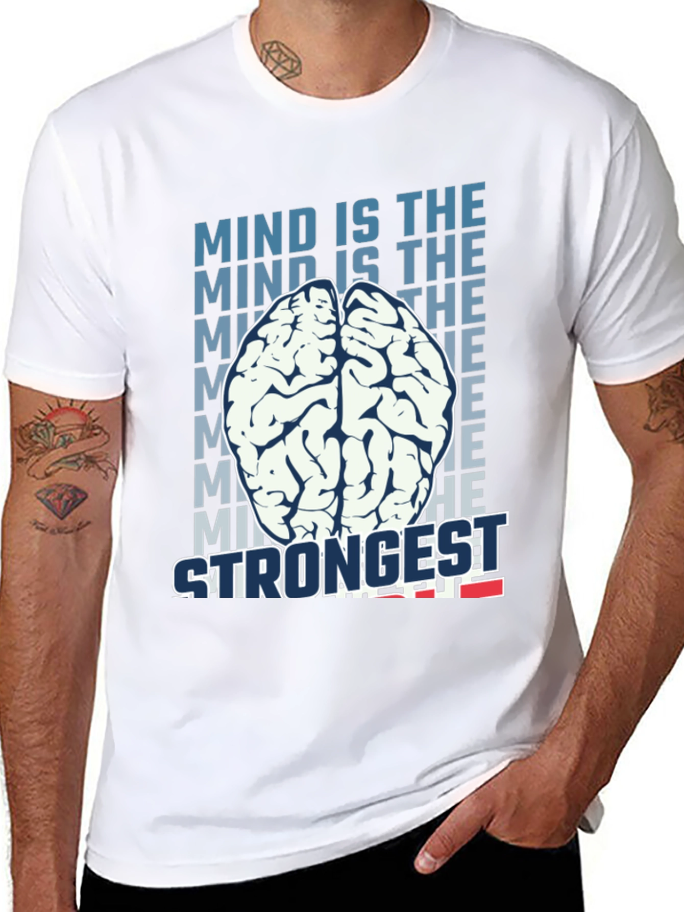 Mind is the Strongest T-Shirt - Brain Graphic Tee