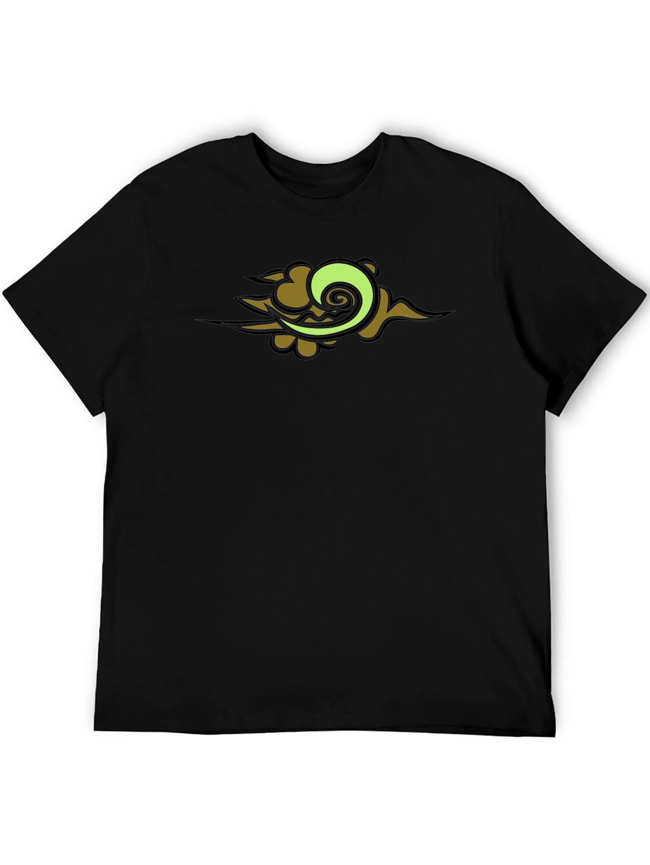 Black T-Shirt with Graphic Cloud Design