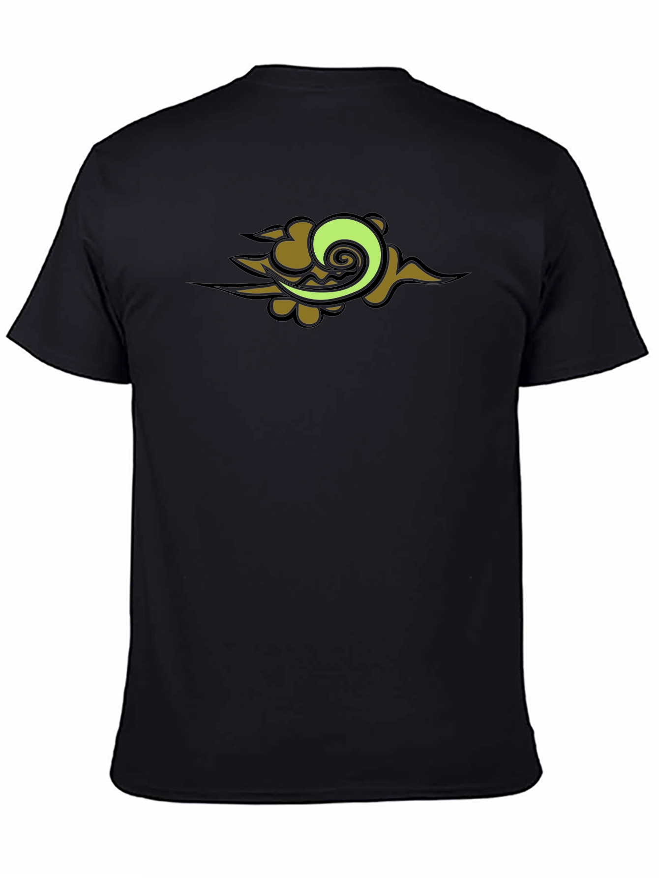Black T-Shirt with Graphic Cloud Design