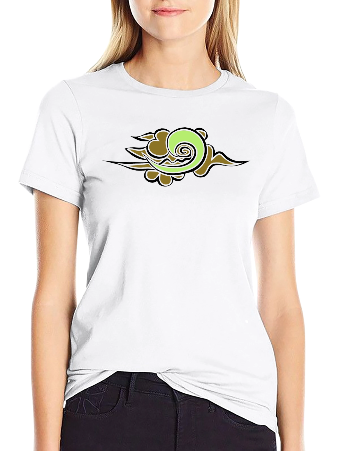 Black T-Shirt with Graphic Cloud Design
