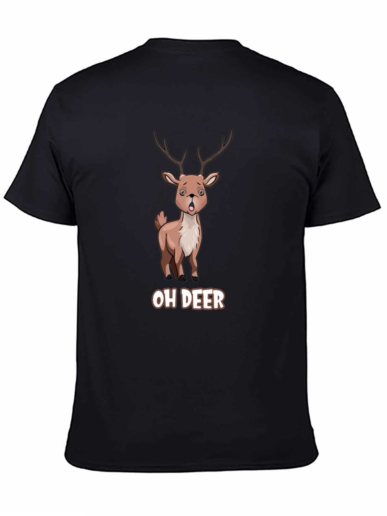 Oh Deer Funny Cartoon Graphic T-Shirt