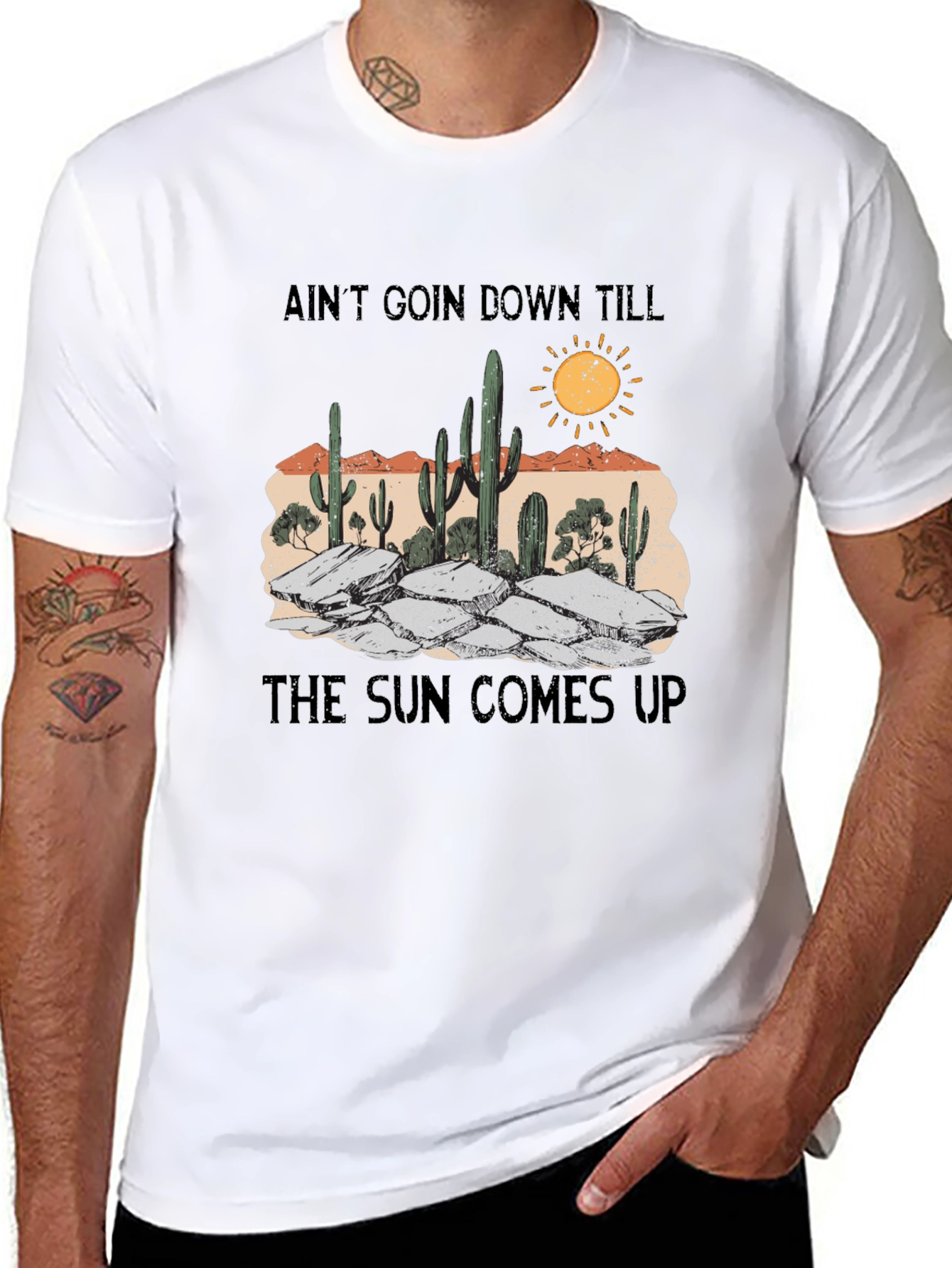 Aint Goin Down Cactus Graphic Tee