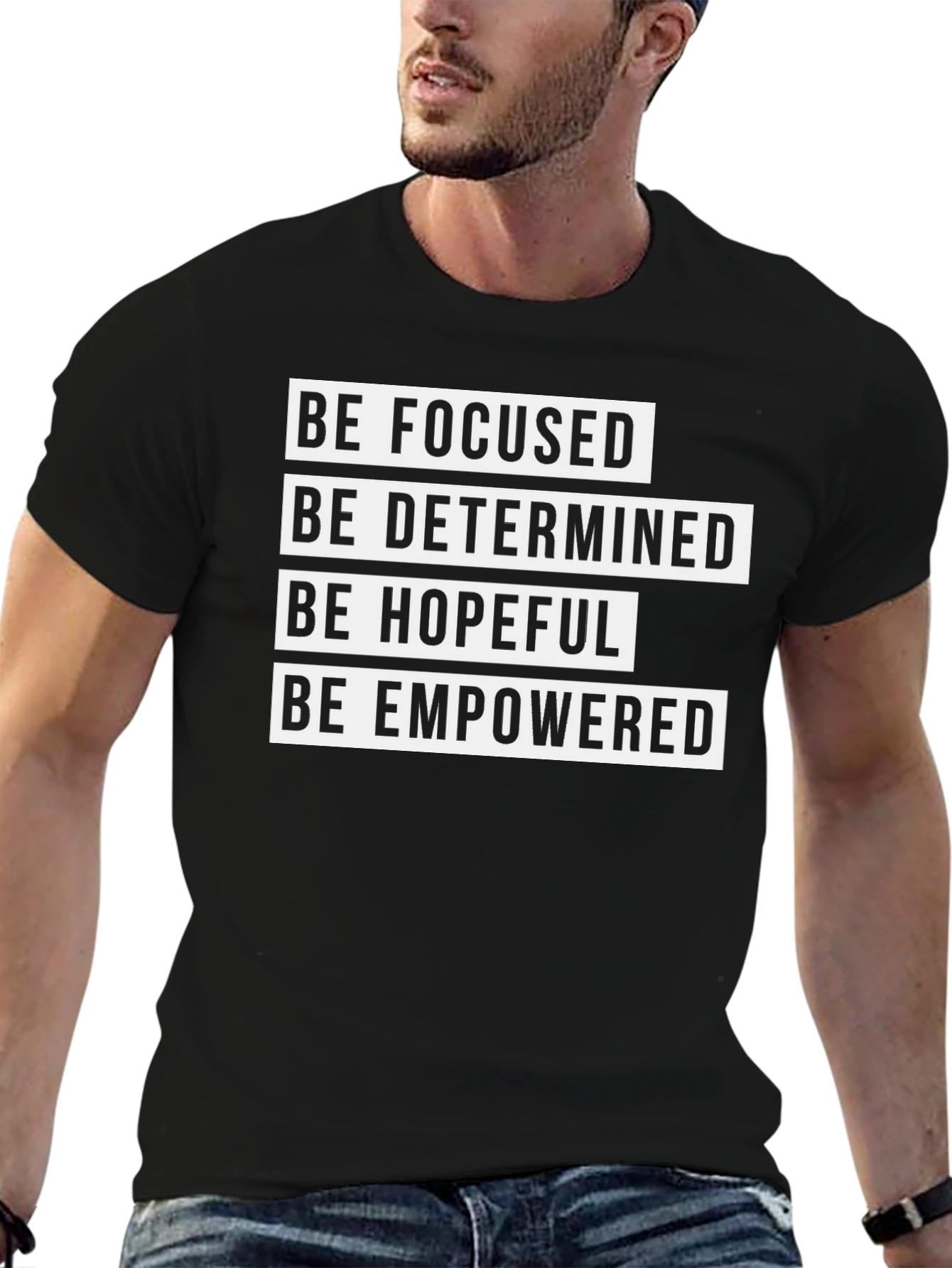 Motivational Be Focused T-Shirt - Black